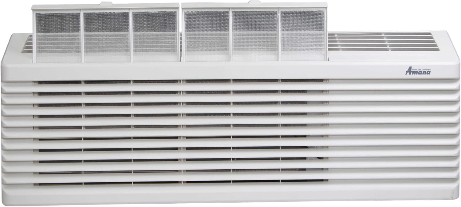 AMANA PTAC 15,000 BTU(3.5 kW) Air Conditioner PTH153J35AXXX with 3.5 kW Heater 20 Amp Plug - R32
