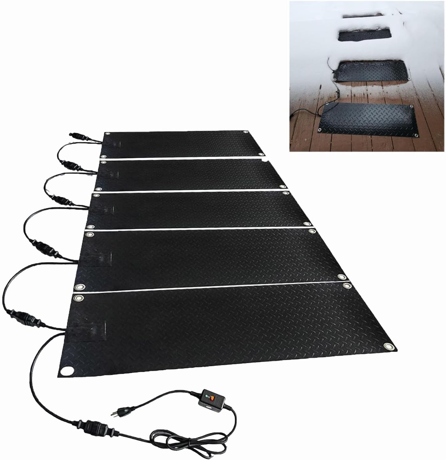 Anti-Slip Rubber Heating Mats,Heated Snow Melting Mats for Entrances,10