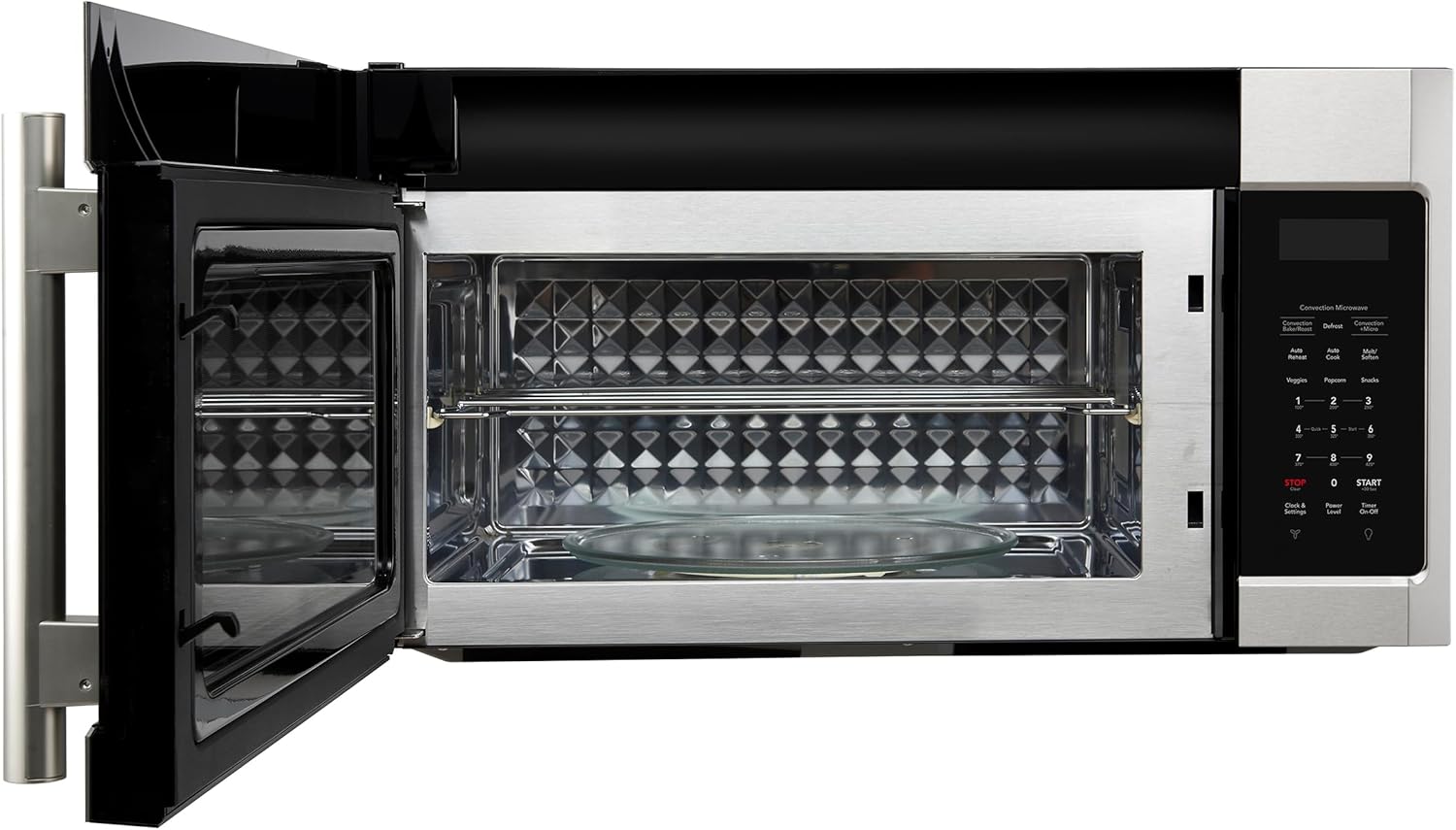 FORNO Fornace 30-Inch Over-the-Range Convection Microwave, 1.5 cu.ft Capacity – Stainless Steel Finish – 300 CFM 2-Speed Ventilation, Touch Glass Control, LED Cooktop Lighting – FOTR3038-30