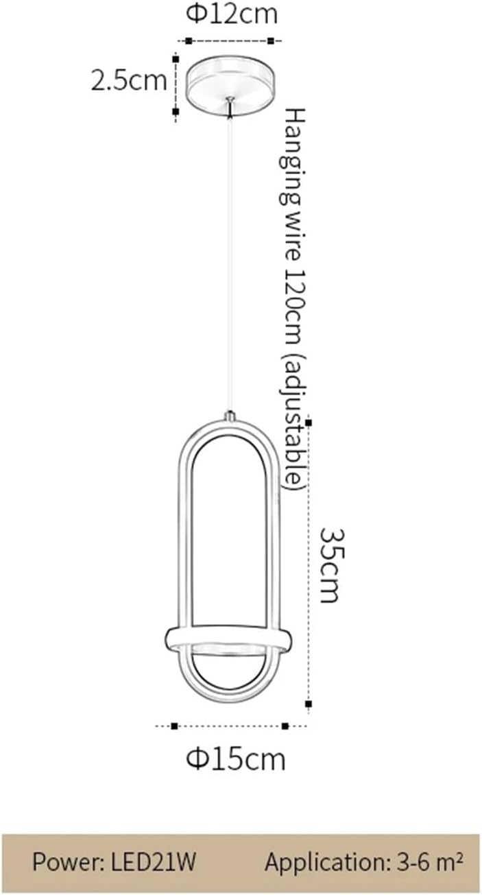 Modern Suspension LED Ring Pendant Lights Bedside Lamp Compatible with Bedroom Living Room Kitchen Fixture Home Decoration Accessories Art,Household