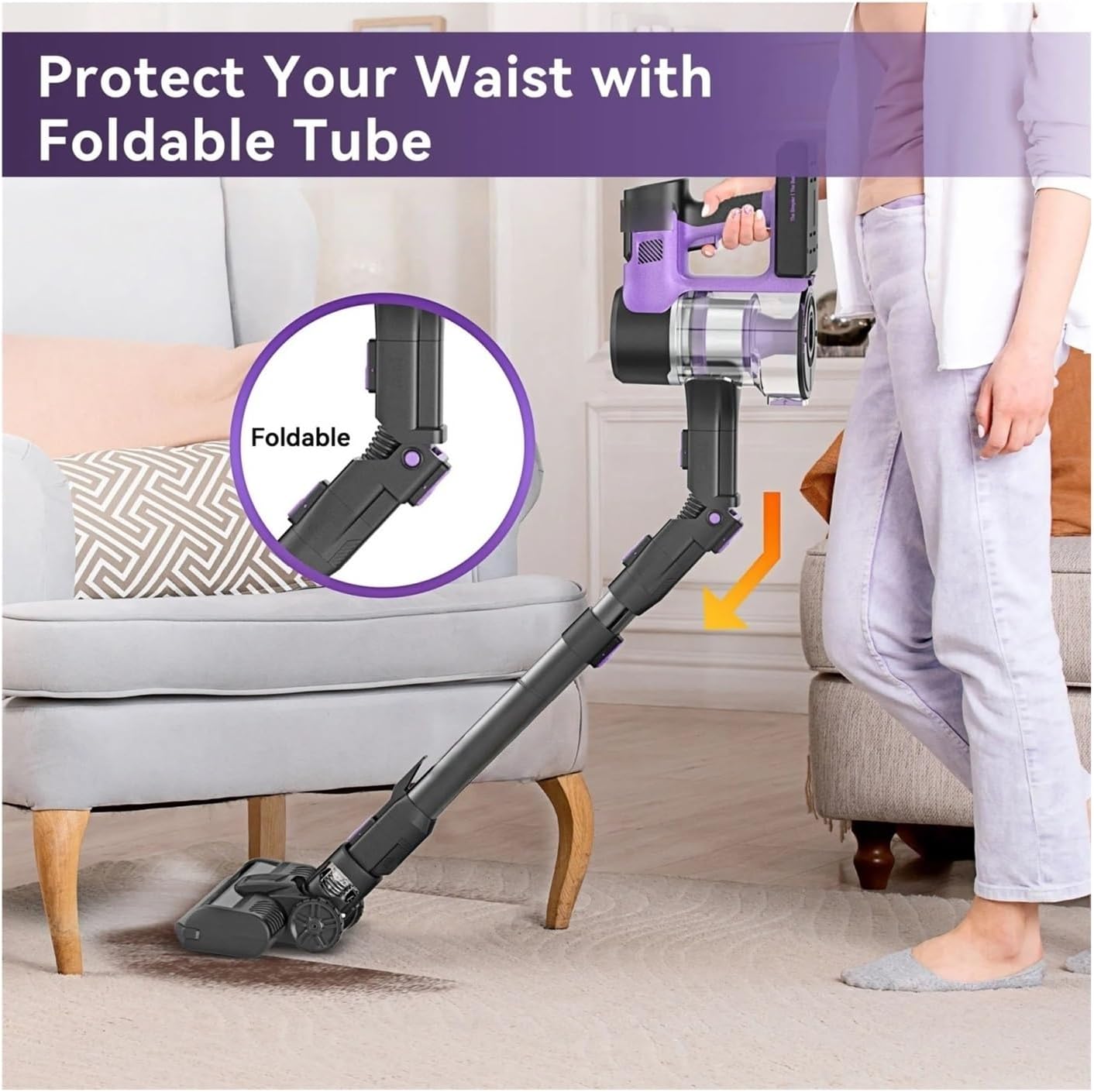 26Kpa 350W Stick Cordless Vacuum Cleaner 3-Speed Power Model for Hardwood Floor Compatible with INSE S10P