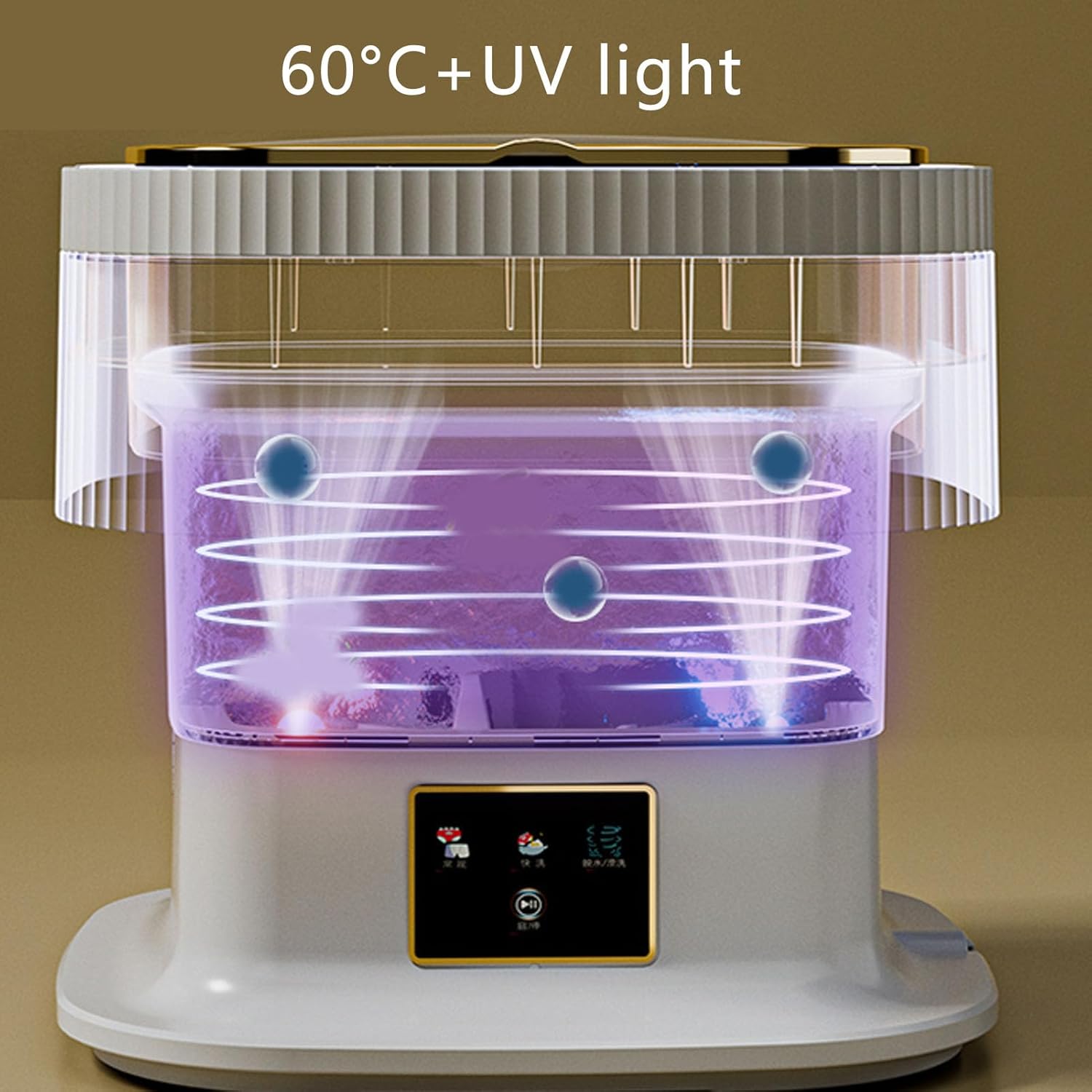 Pssopp Portable Laundry Washing Machine, 11.5L Underwear Baby Clothes Cleaner with Drain Hose for Small Space Dormitory Motorhome Use (US Plug)