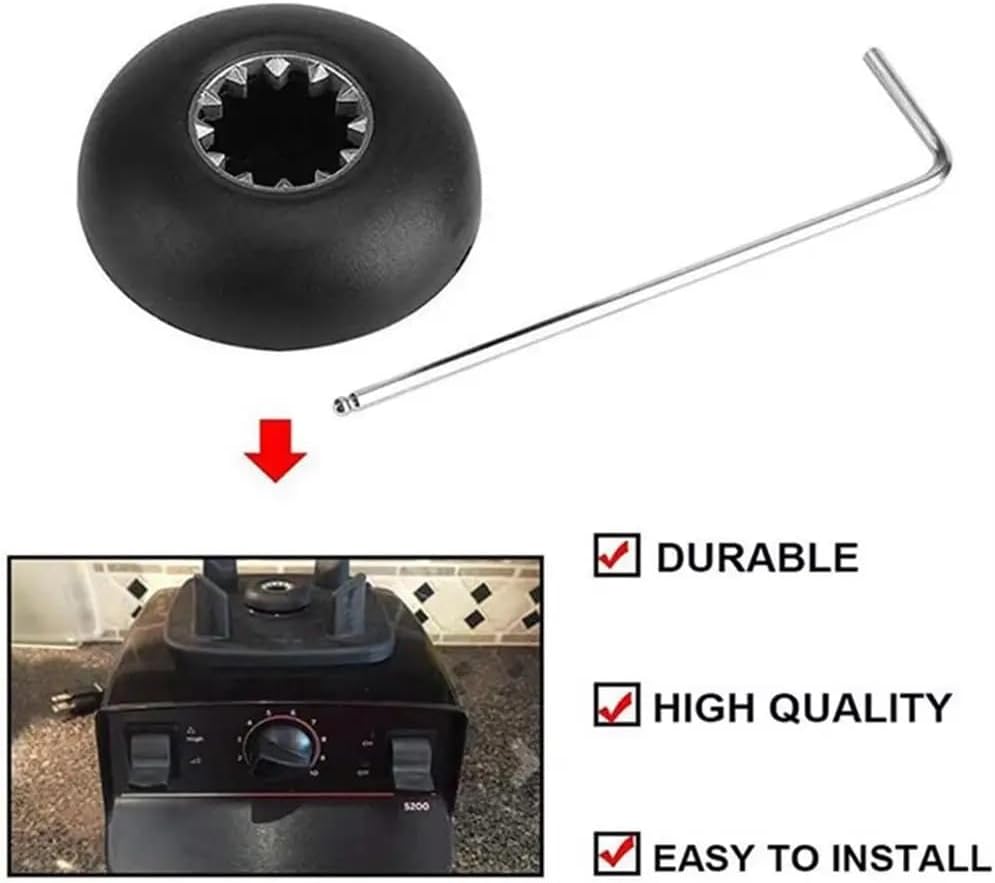 1Set Mushroom Head Connector Blender Drive Socket with Wrench Screw Universal for Vitamix Blender Black
