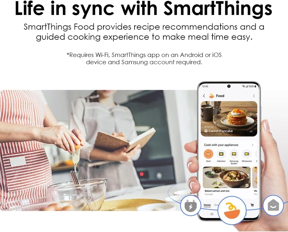 SAMSUNG 1.2 cu. ft. Countertop Convection Microwave with Air Fry, Black Glass, MC12DB8700CKAA