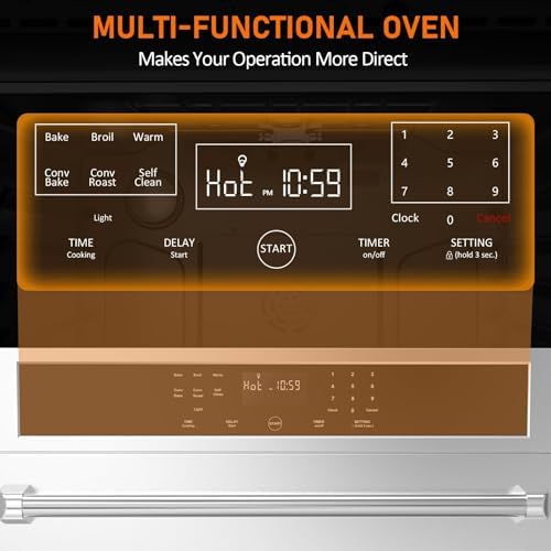 30 Inch Built-In Electric Wall Oven - True European Convection, 4.8 Cu.Ft Capacity, 3800W Broil/Bake, LED Touch Control, Safety Lock & Timer