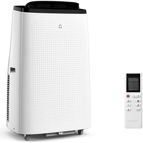 Portable Air Conditioners, 14000 BTUs Portable AC Unit 3 in-1 Cooling, Dehumidifier & Fan, Standing A/C Portable Air Conditioner for Room Up to 750 Sq. Ft, 24H Timer, Window Kits, White Cover