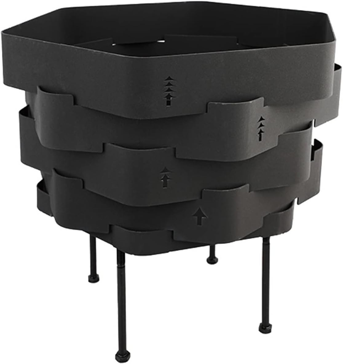 Wood Burning Stove - Portable Bonfire Fire Pit With Stand,Outdoor Firepit & Campfire Grill,for Outside Patio Backyard Cooking Camping(Black,Medium)