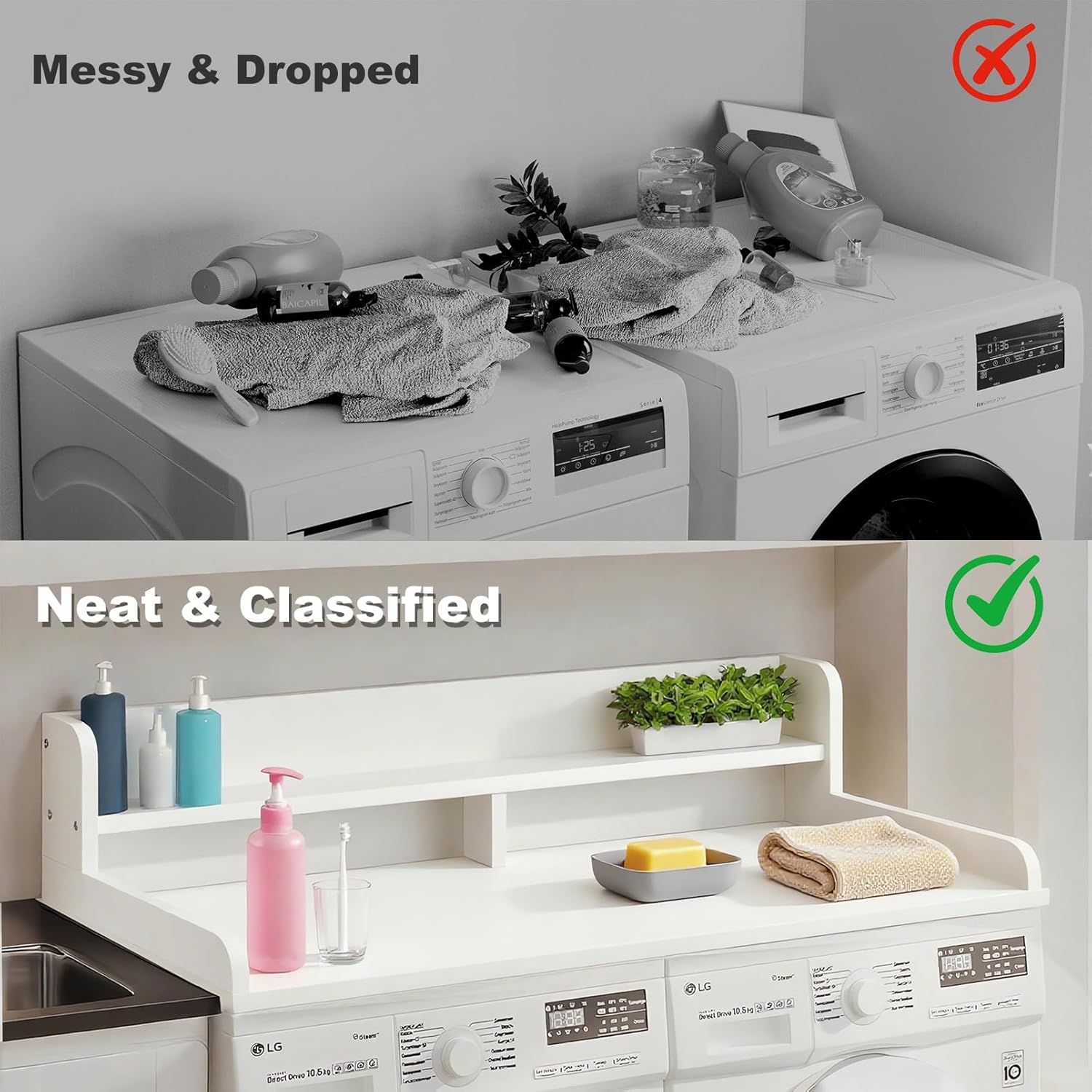 2-Tier Washer Dryer Countertop with 2.8