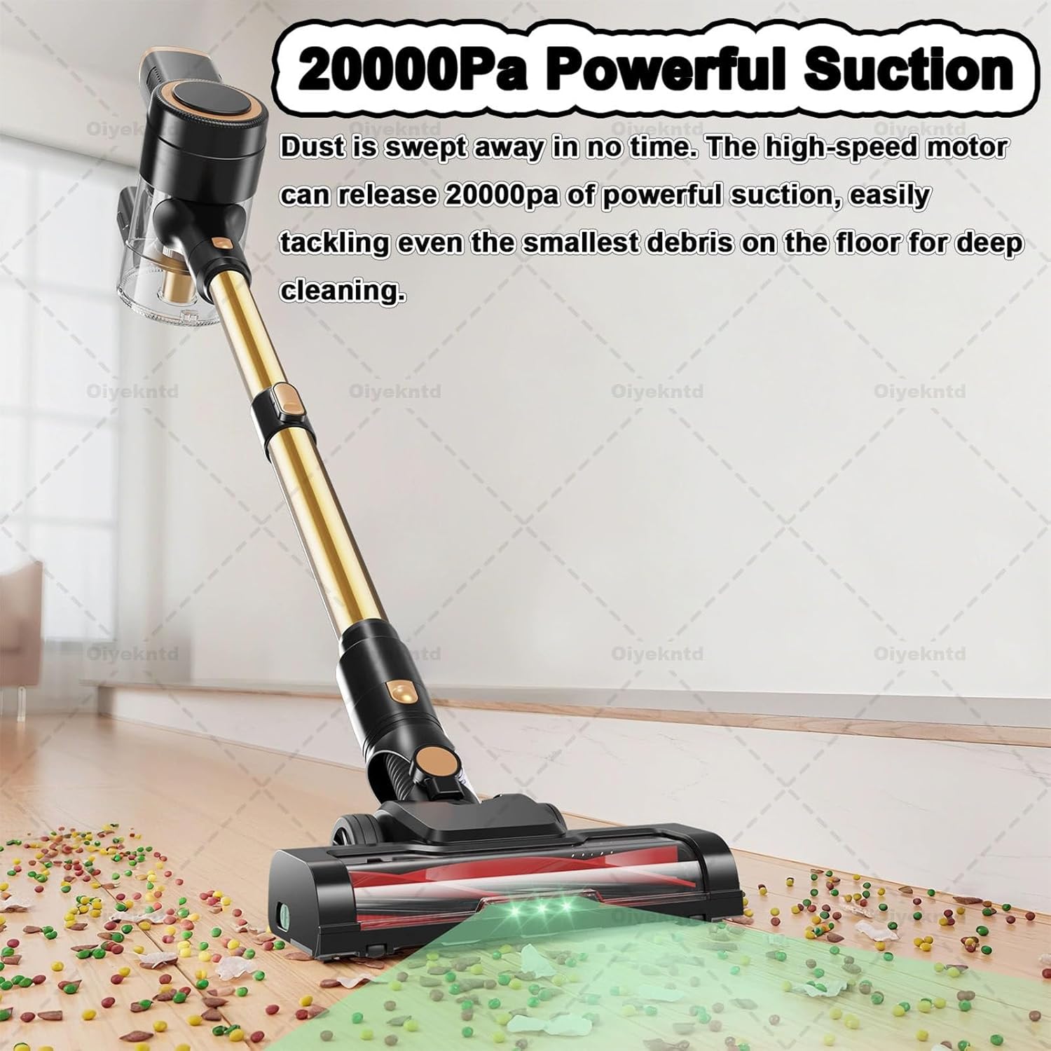 Cordless Vacuum Cleaner Stick Vacuums, Electric Brooms Powerful Lightweight Vaccum Cleaners Upright Handheld Rechargeable Lithium-Ion Battery Wireless for Home Hardwood Floor Carpets Car