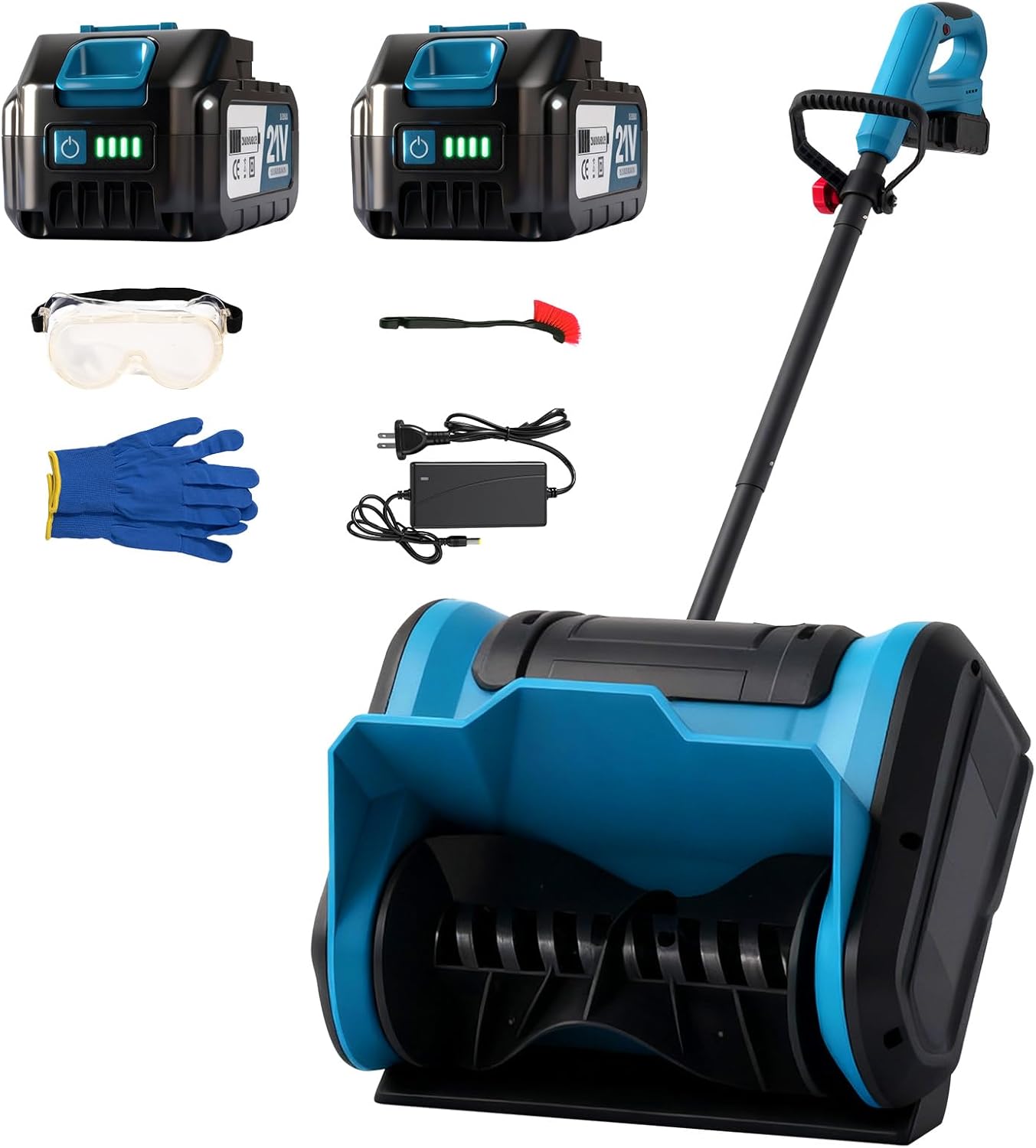 20V Electric Snow Shovel, 12-Inch Cordless Snow Blower with 2 4.0Ah Batteries & Fast Charger, Adjustable Front Handle, Directional Chute Lightweight 11lb for Driveway, Sidewalk, and Steps