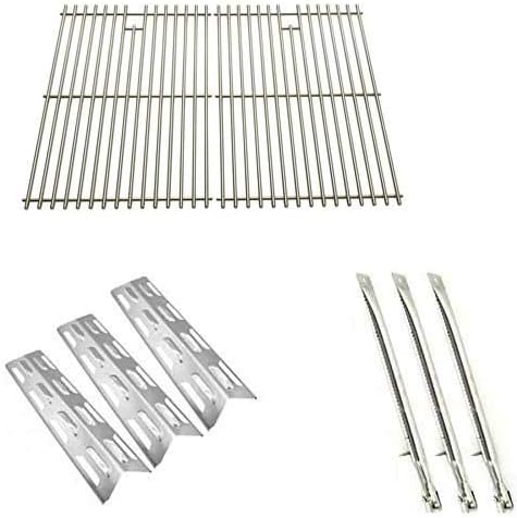 Repair Kit for BBQTEK GSF2818K, GSF2818KL, GSF2818KS, GSF2818KM Gas Grill Includes 3 Stainless Steel Burners, 3 Stainless Heat Plates and Stainless Steel Cooking Grates