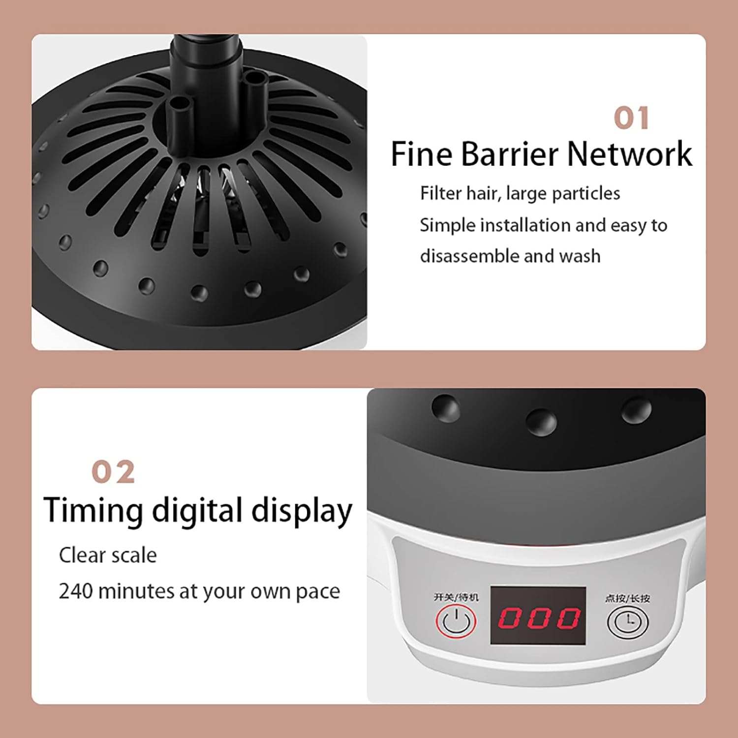 Round Electric Drying Rack, 900W Double Layer Dryer, 0-240 Minutes Timer, 360 ° Cycle Warm Air, No Harm to Clothes Waterproof Cover (Color : Pink)