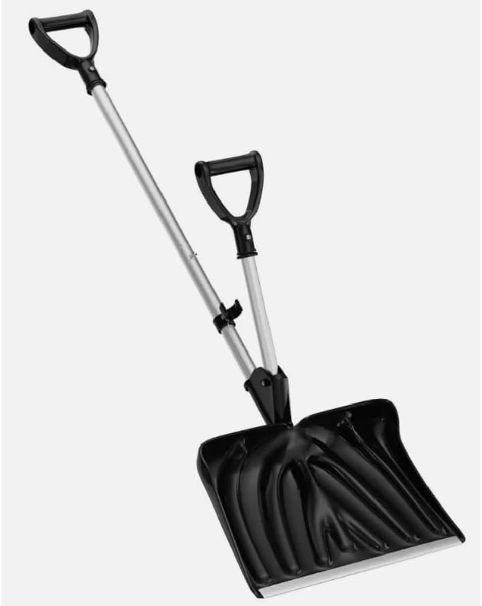Snow Shovel Scoop with Ergonomic D-Shaped Handle Portable Snow Removal Tool 53in