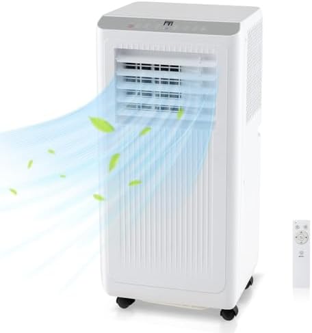 SIMOE Portable Air Conditioner, 8000 BTU Air Conditioner with Remote Control, Installation Kit, Digital Display, 24H Timer, Sleep Mode, AC Unit for Bedrooms Up to 250 Sq.Ft, White (8000 BTU)