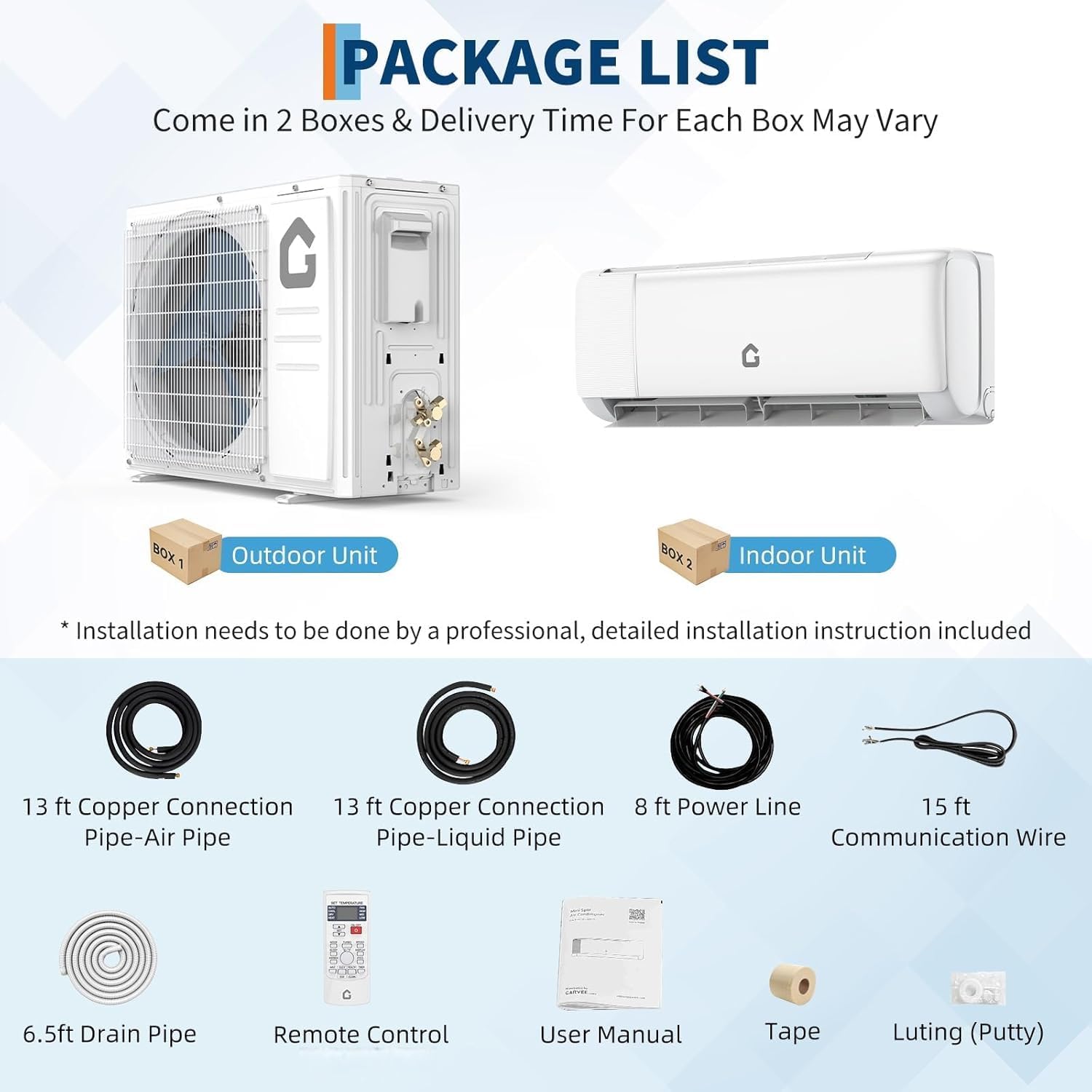 GarveeLife 24,000 BTU Mini Split Air Conditioner - Smart AC Unit with Heater Pump, 19 SEER2 High-Efficiency Inverter Energy Saving, WiFi Remote Control Cools and Heats Rooms up to 1,500 Sq.Ft