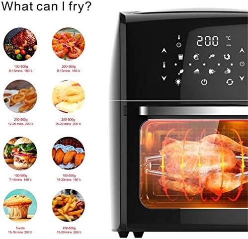 Air Fryer Electric Hot Oven Oilless Cooker LED Touch Digital Screen, 10-in-1 Countertop Oven with Dehydrator & Rotisserie, Preheat and Shake Reminder, Nonstick Basket, 9.5 QT-Black