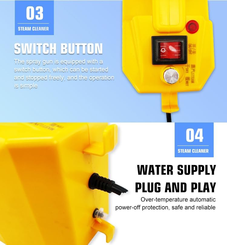 Shoe Cleaner Car Cleaning Machine High Pressure Steam Cleaner (Yellow)