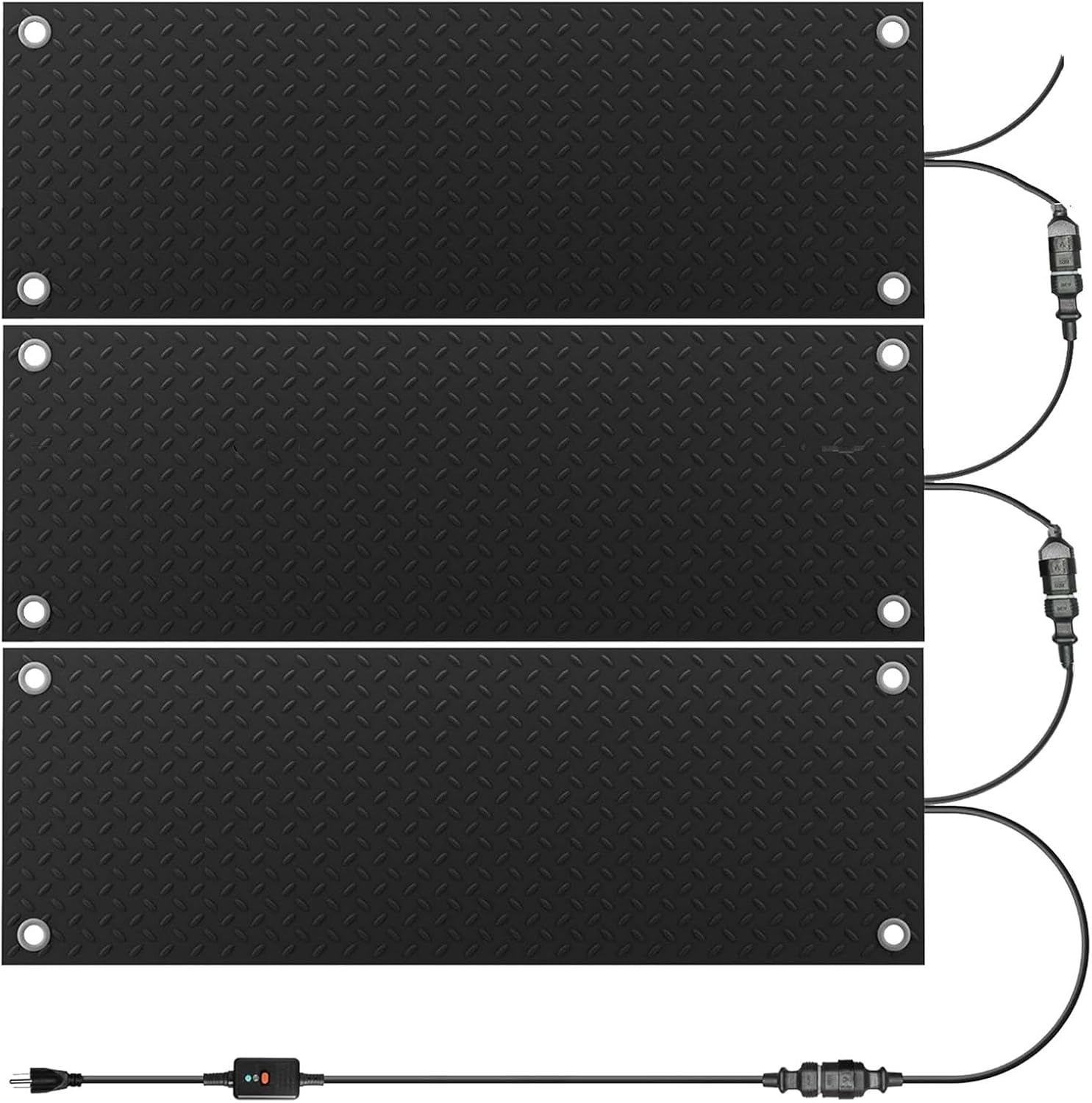 Electric Heated Snow Melting Mats, Heavy-Duty Roof Heat Tape, 1/2/3/4/5 Pcs Heated Outdoor Mat Flexible Ice Melt Pads for Garage Walkway Stairs Sidewalks, 2 in/h Speed Snow(5 Pcs,30x60in)