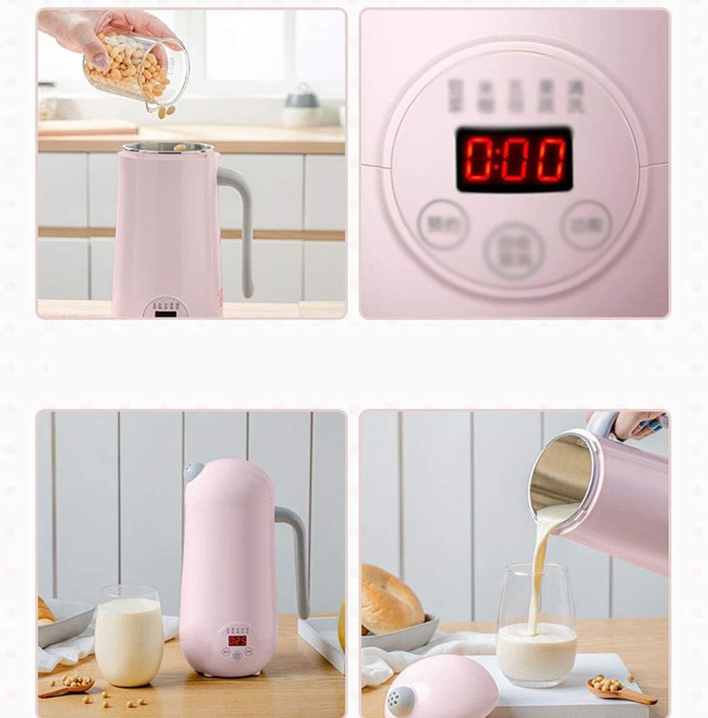 Mini Soymilk Machine Portable Soy Milk Rice Paste Maker Electric Juicer Blender Food Grinding Heating Processor 350ml(Onecolor)