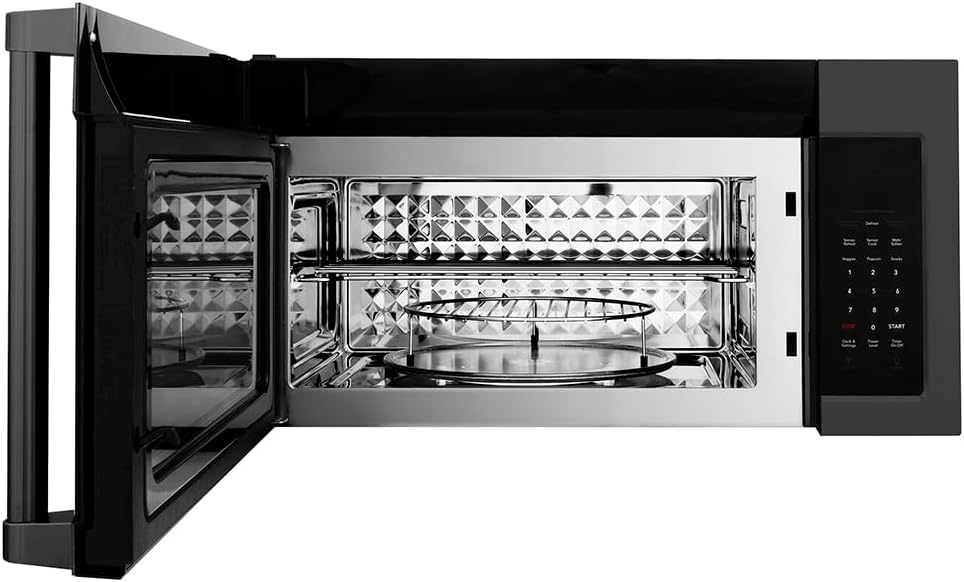 ZLINE Over the Range Convection Microwave Oven in Black Stainless Steel with Traditional Handle and Sensor Cooking