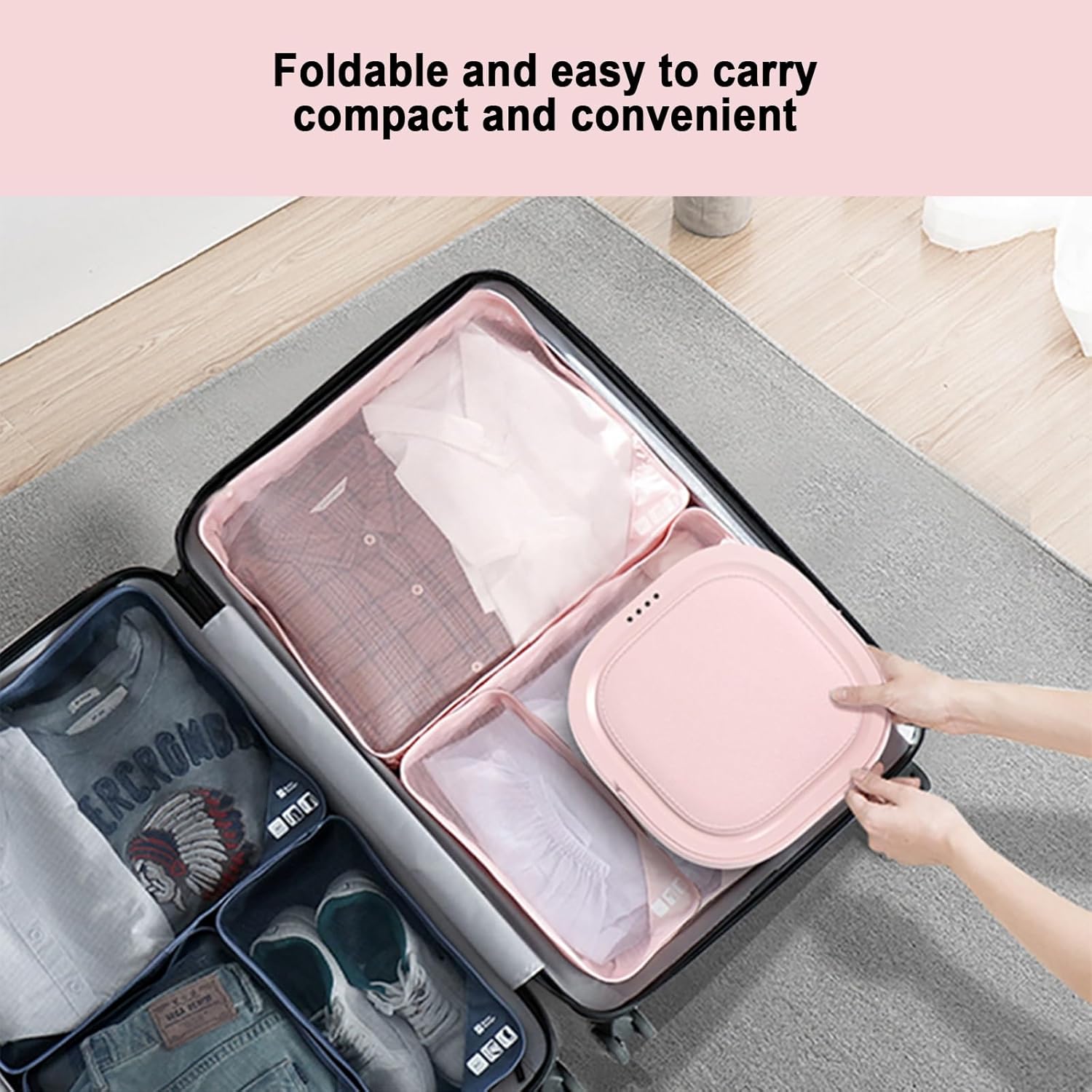 Portable Washing Machine and Dryer Combo,Foldable Touch Screen Mini Washing Machine,Small Washing Machine for Underwear,Baby Clothes or Small Items,Suitable for Apartments,Dormitories,Camping ( Color