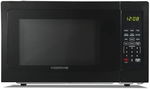 Farberware 1.1 Cu. Ft. Countertop Microwave Oven – 1000 Watts Power, Auto Cook Settings, Defrost, Easy Clean and Child Safety Lock - Black