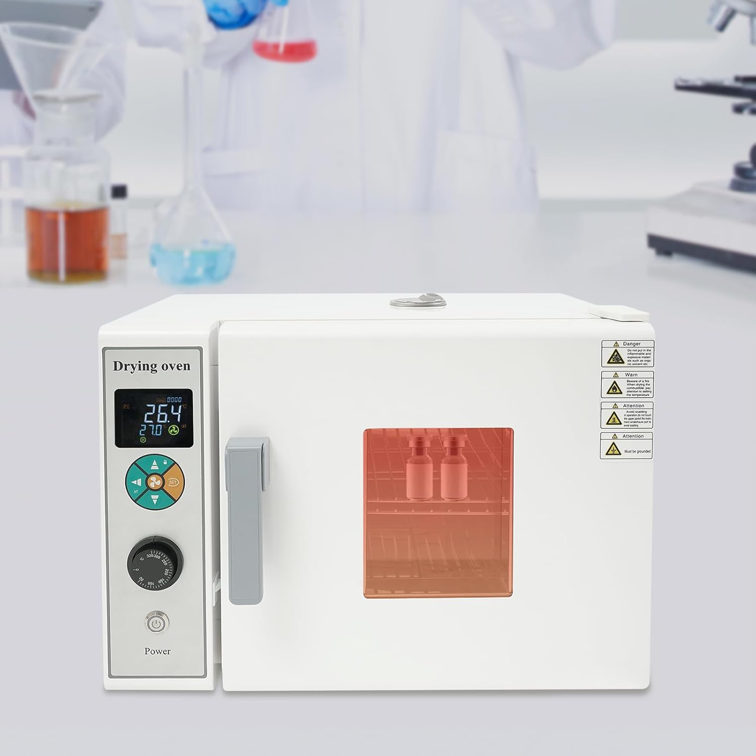 Lab Convection Oven Air Dryer Drying Oven Digital Forced Air Convection Drying Curing Box Industrial Laboratory Use Stainless Steel Electric Heating Ovens,50~572℉ (White)