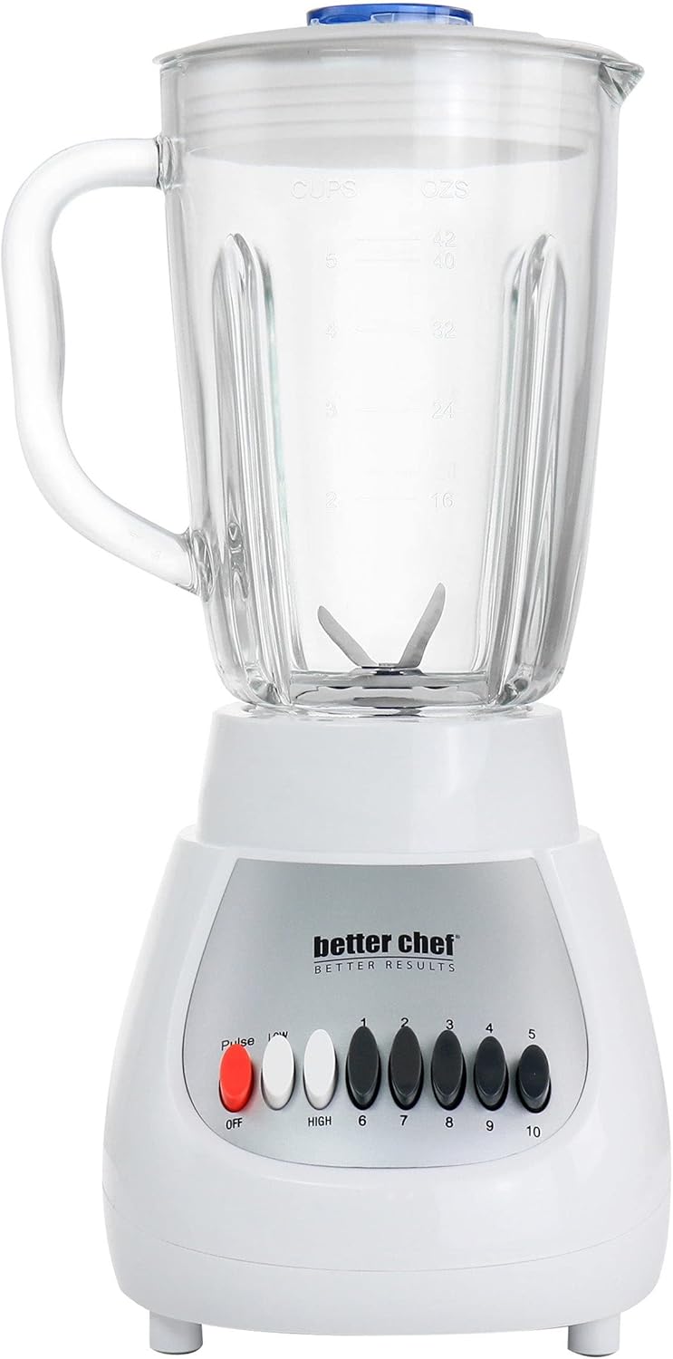 Unknown1 10-Speed Watt 42 Ounce Glass Jar Blender in White Multiple Speeds