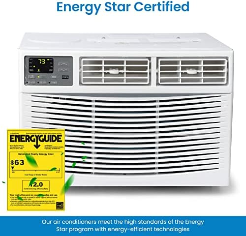 Window Air Conditioner, 8,000 BTU, Cools 350 Sq.ft, 3 Cooling & Fan Speeds, 3 Cooling & Fan Speeds, Perfect for Bedroom, Living Room, Home Office