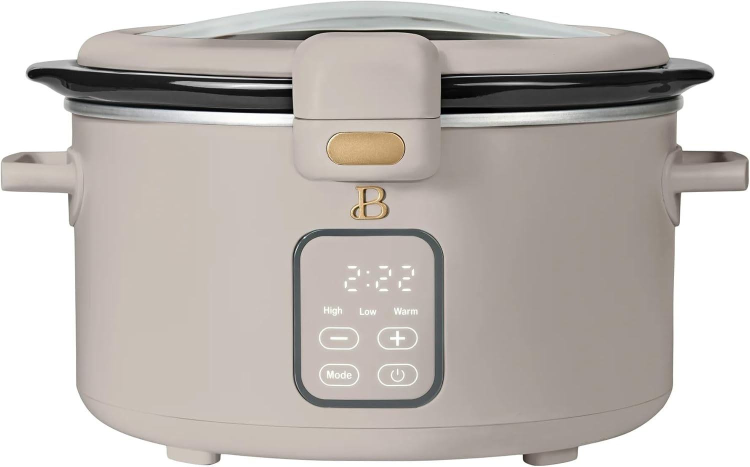 Beautiful 3 Qt Air Fryer with TurboCrisp™ Technology, Porcini Taupe by Drew Barrymore, Compact Countertop Air Fryer for Crispy Healthy Cooking, Nonstick Basket, Dishwasher-Safe, Oil-Less Frying