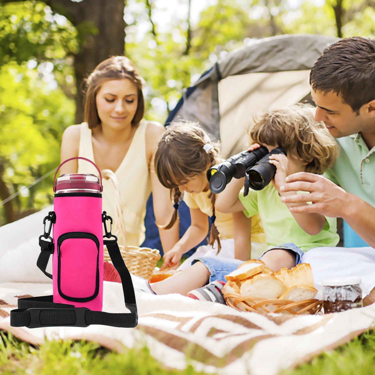 AF-WAN Portable Blender Carry Storage Bag sleeve with Shoulder Strap for Ninja BC151NV/BC51NV/BC151BK/BC151CR/BC151EM/BC151PR/BC151WH 18oz Blast Portable Blender (Red Rose)