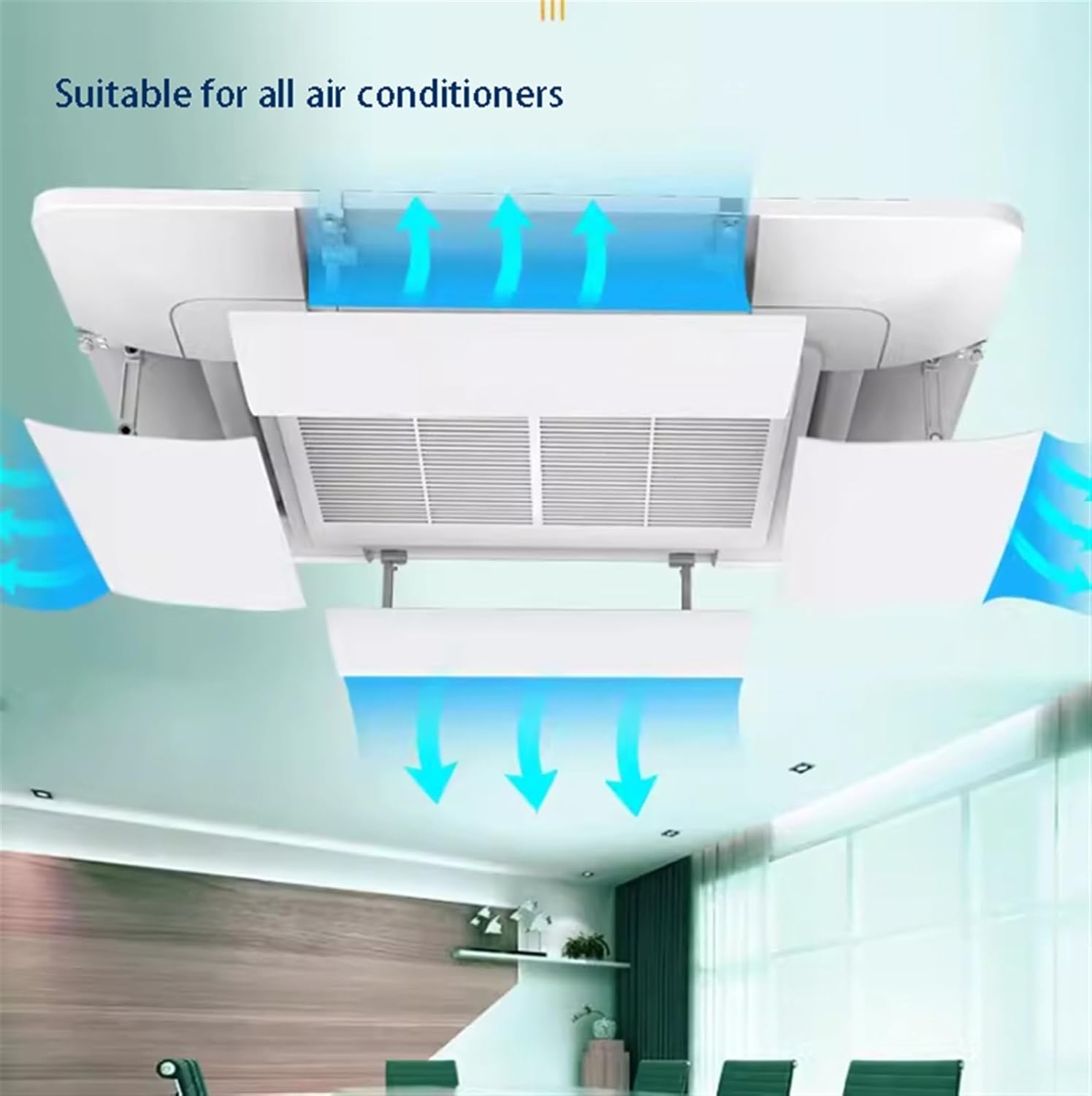 Air conditioning deflector Angle Adjustable Air Conditioner Deflector for Ceiling Central Air Conditioning, Hotel Home 11.8 Inch Widened Prevent The Air From Blowing Straight