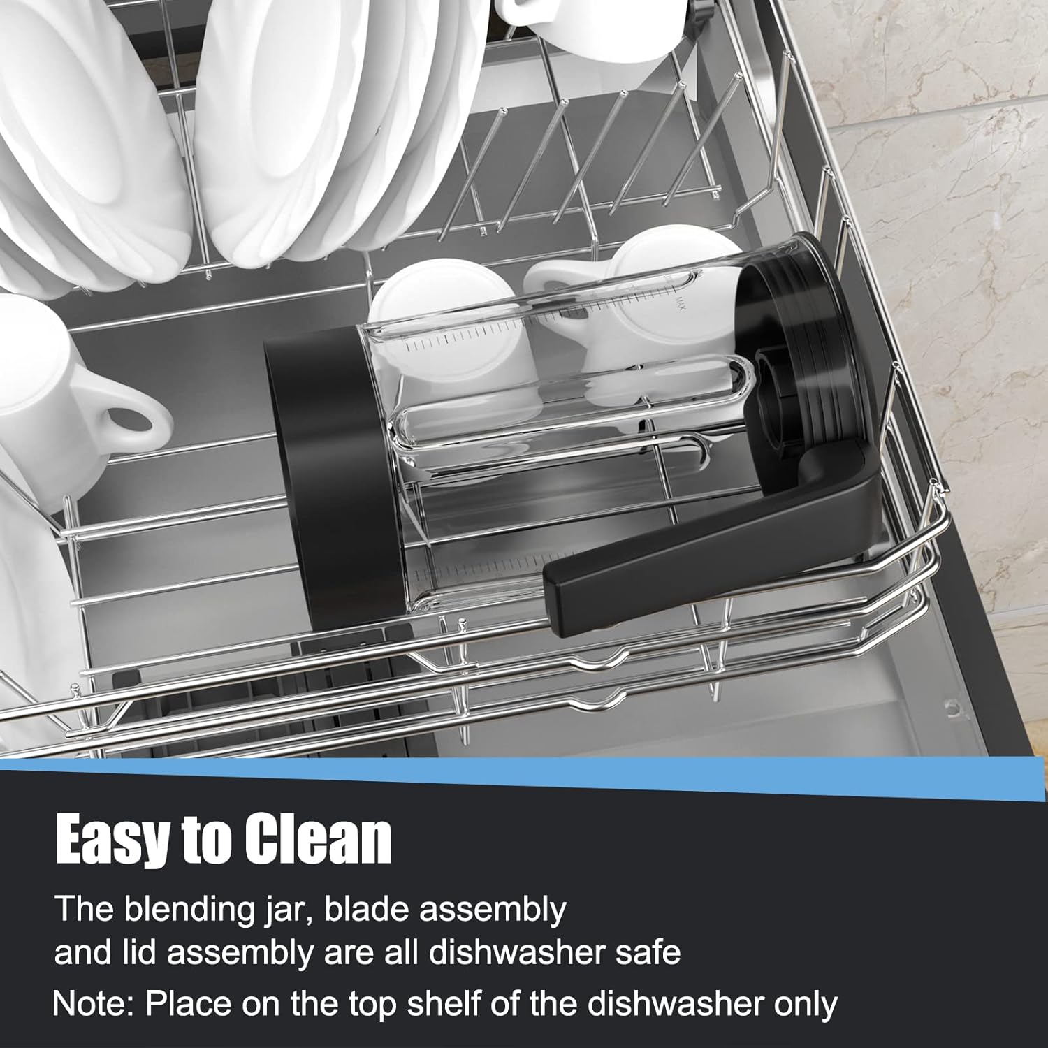 LDAILY Professional Blender, Heavy Duty Smoothie Maker w/ 1500W Motor, 68 oz Tritan Jar, 6 Stainless Steel Blades, 5-Level Speed Control & 5 Preset Modes, Blender for Milkshake & Juice, Silver + Black