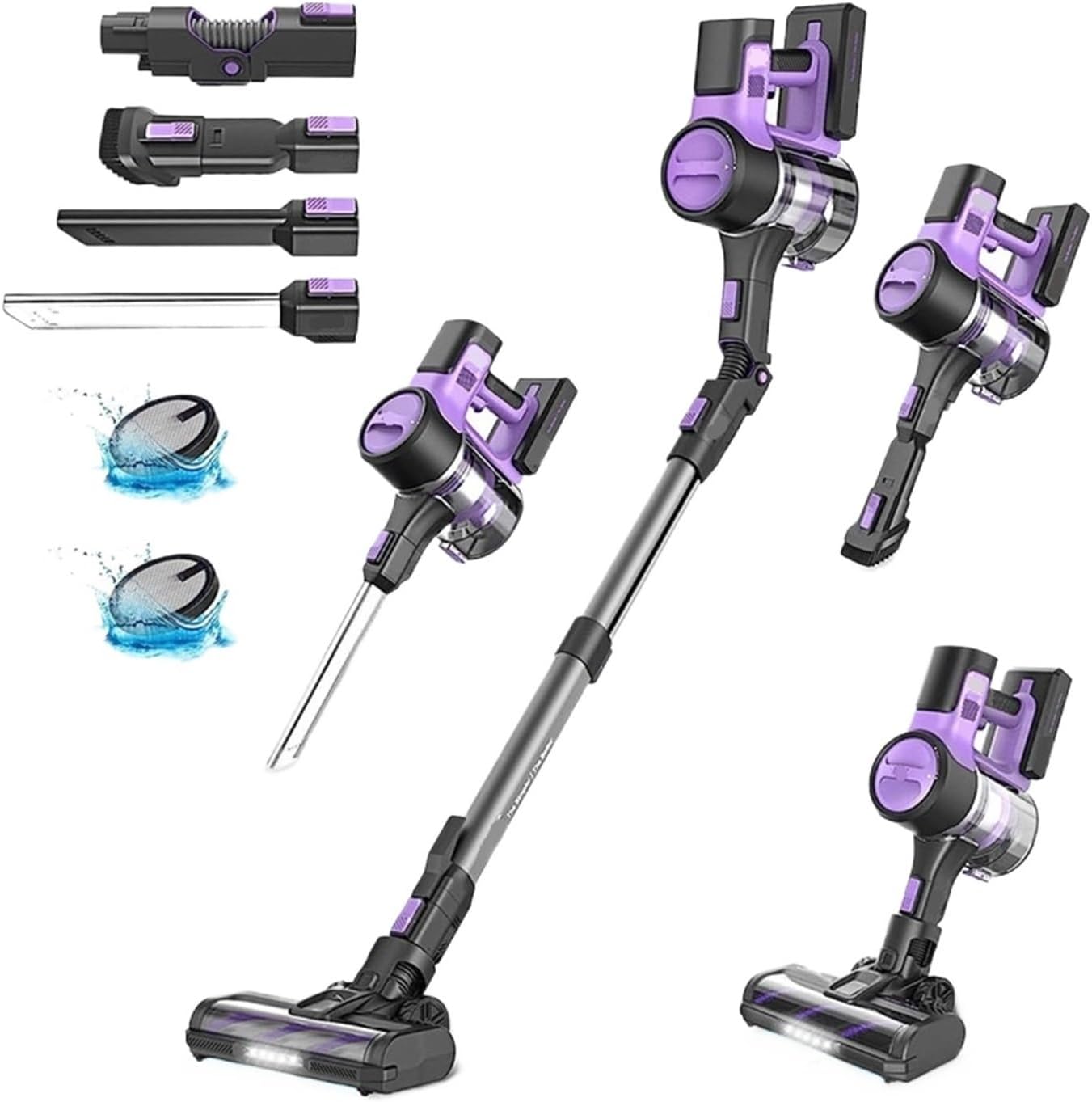 S10 Cordless Vacuum Cleaner | Compatible with INSE S10, 30Kpa Suction 350W | 50 Mins Rechargeable Battery | Foldable Stick Hardwood Floor Cleaning Tool​