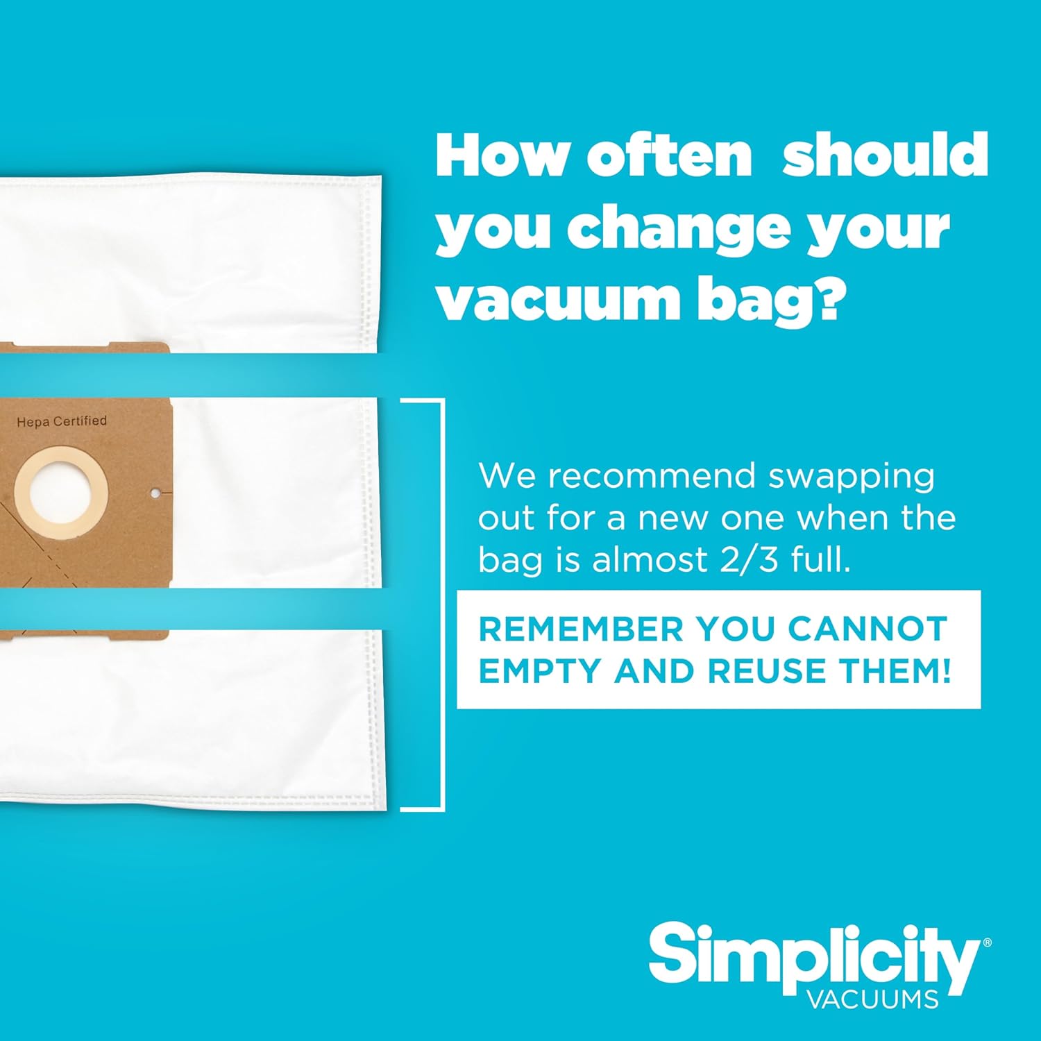 Simplicity Vacuums Jill Canister Vacuum Cleaner, Hardwood Floor Vac with Dual-Certified HEPA Filter Media and Bag, Small and Compact, Great for Stairs, Jill.12