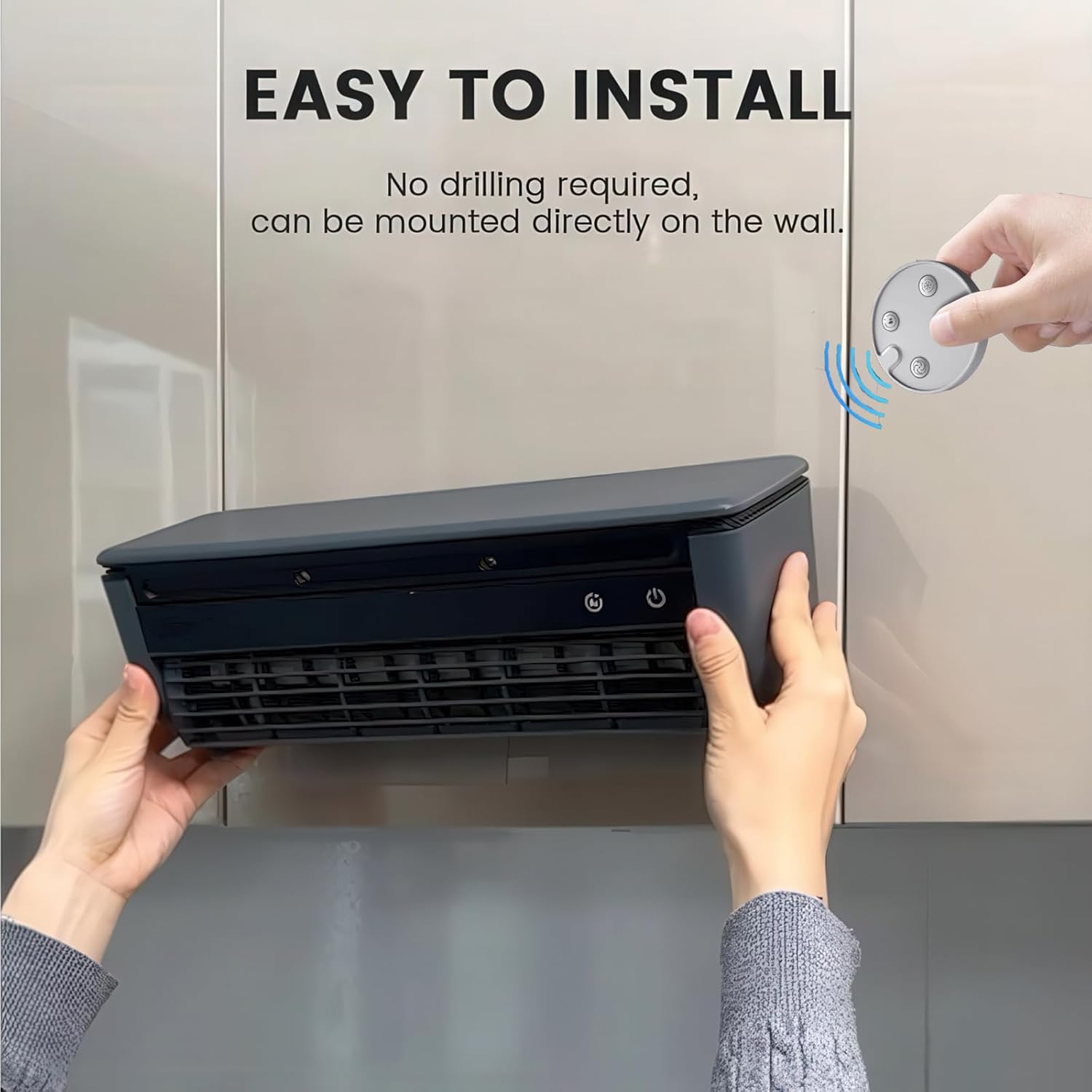 No‑Drill Wall AC Unit Fan, Portable Wireless Air Conditioner Fan, Rechargeable Charging Air Conditioner Fan with 6000mAh Battery, 10s Instant Cooling & 3‑Speed for camping, Kitchen (White)