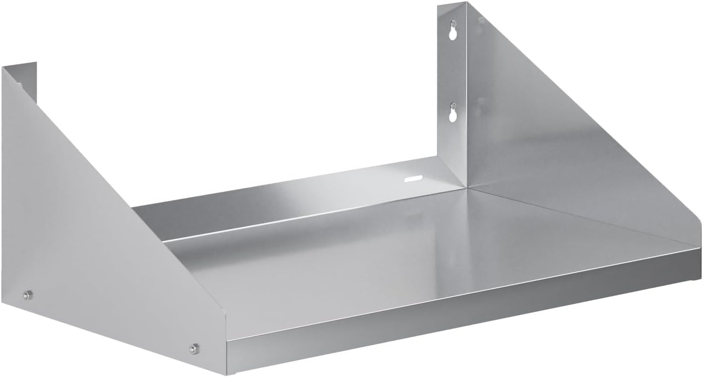 AmGood Stainless Steel Microwave Shelf | NSF Certified | Appliance Shelf | Heavy Duty | Commercial Grade | Wall Mount | Silver (30