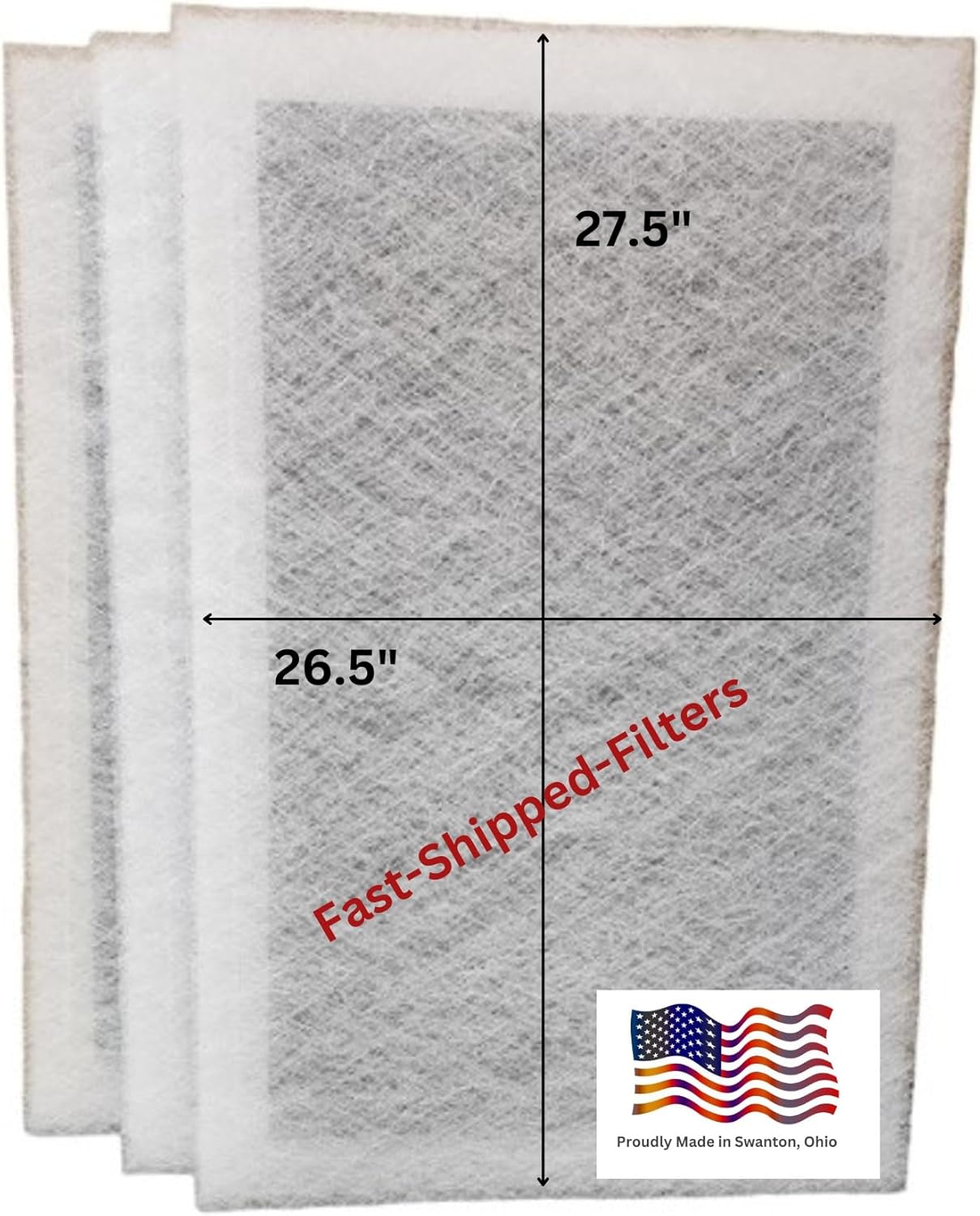 Fast-Shipped-Filters 3 Pack 28x30 Replacement Filter Pads Compatible with Dynamic Air Cleaner 28x30 Refill White