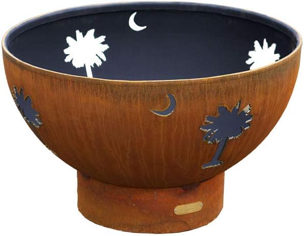 Fire Pit Art Tropical Moon Wood Fire Pit (Tropical-Moon)
