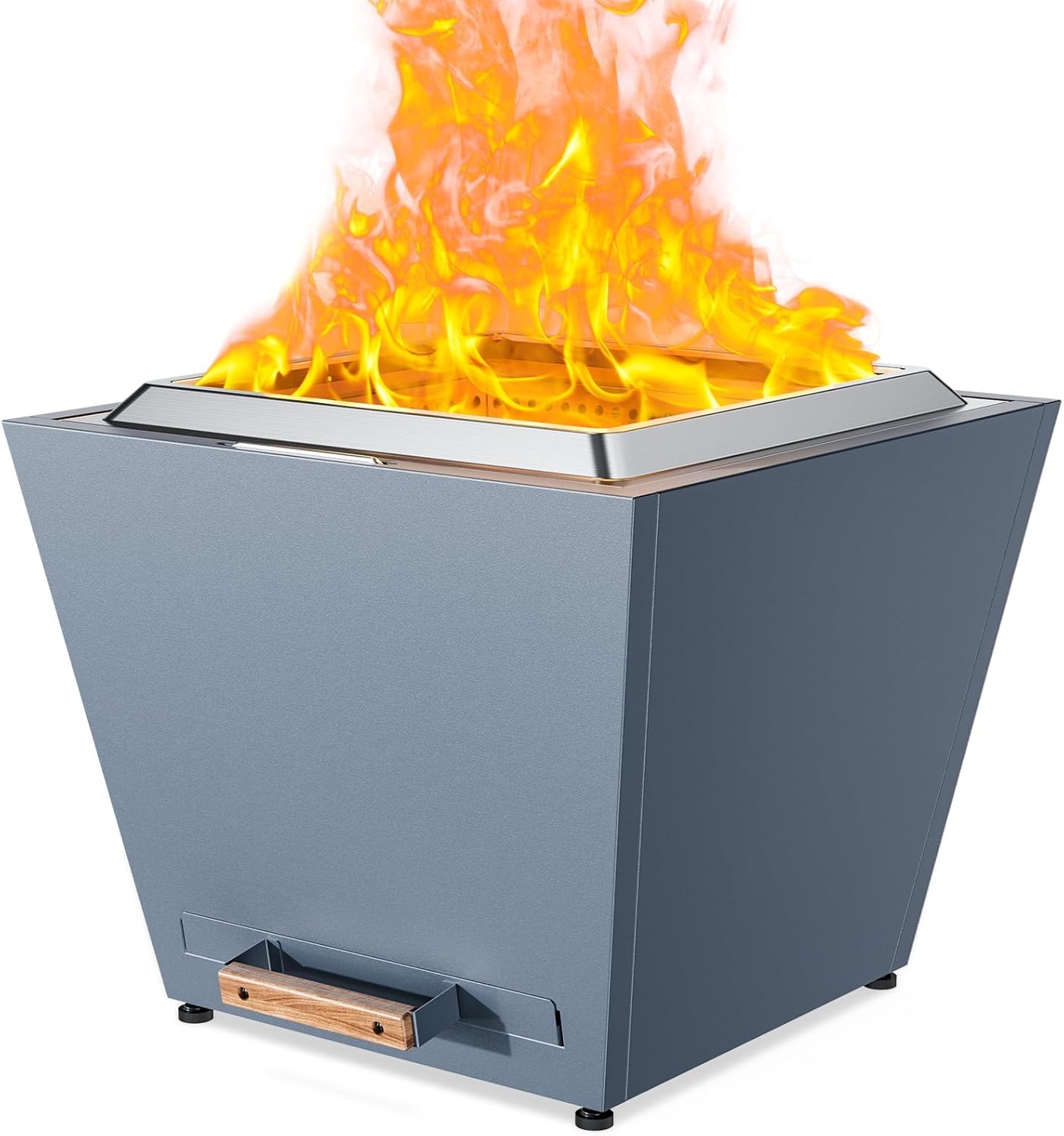 Smokeless Fire Pit, Portable Outdoor Firepits 35 inch, Carry Handle for Backyard Patio Camping Bonfire, Stainless Steel,Cyberpit One, Ideal for 6+ People, Blue