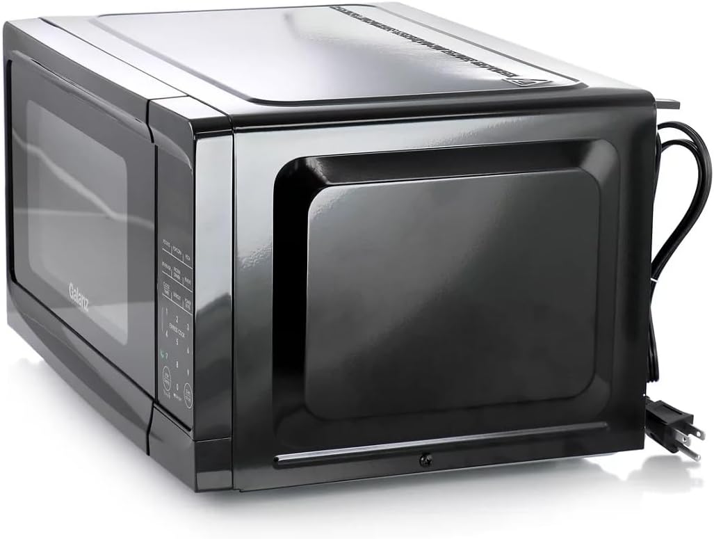 0.7 Cu Ft 700W Countertop Microwave Oven in White – Compact Microwave with 10 Power Levels, LED Display, Express Cooking, Kitchen Timer & Child Lock (Black)