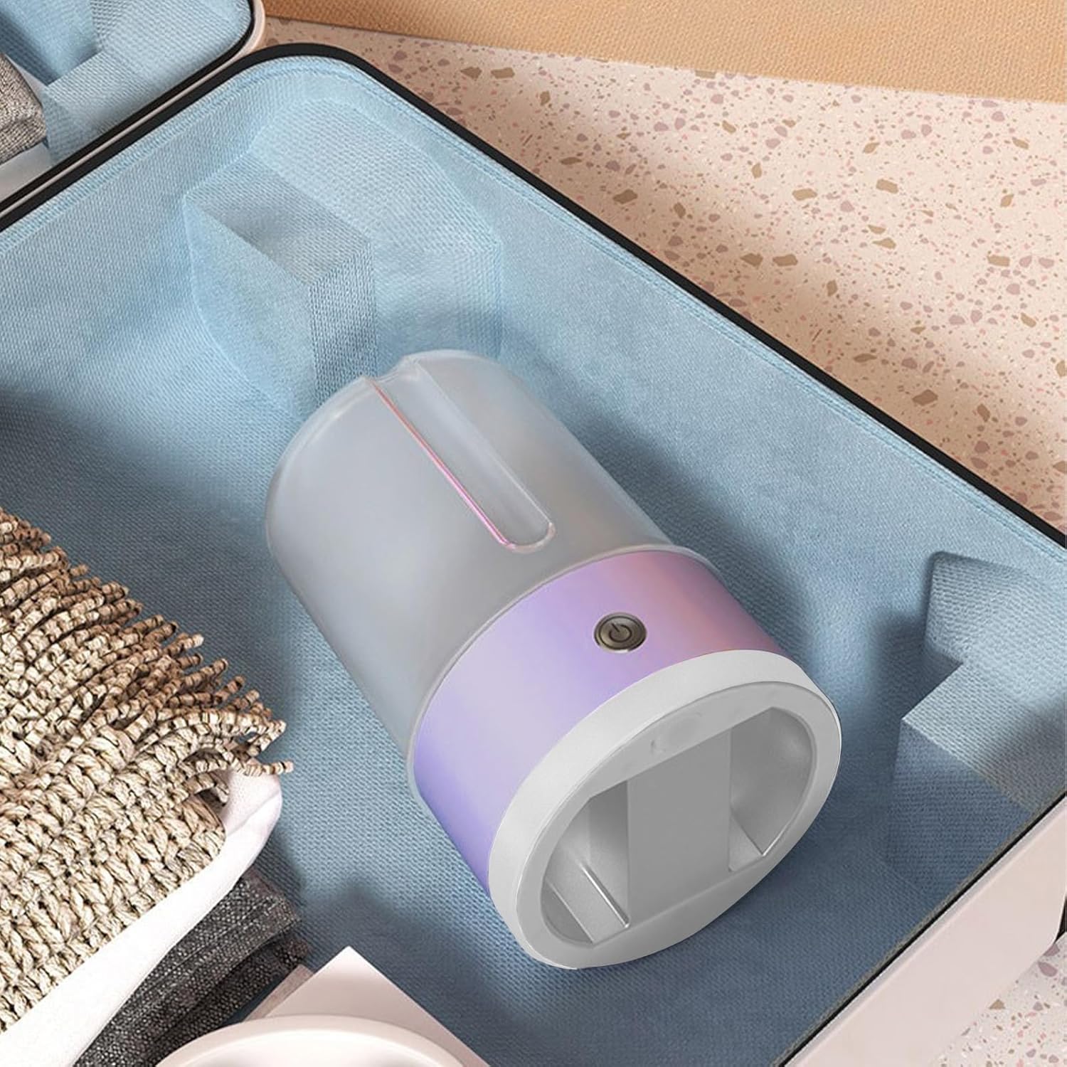 Portable Rechargeable Cordless Mini Washing Machine, Underwear Washing Machine, 4000mAh, 1L Capacity, Compact Quiet Mini Fully Automatic Washing Machine for Bras, Underwear & Socks (Purple)