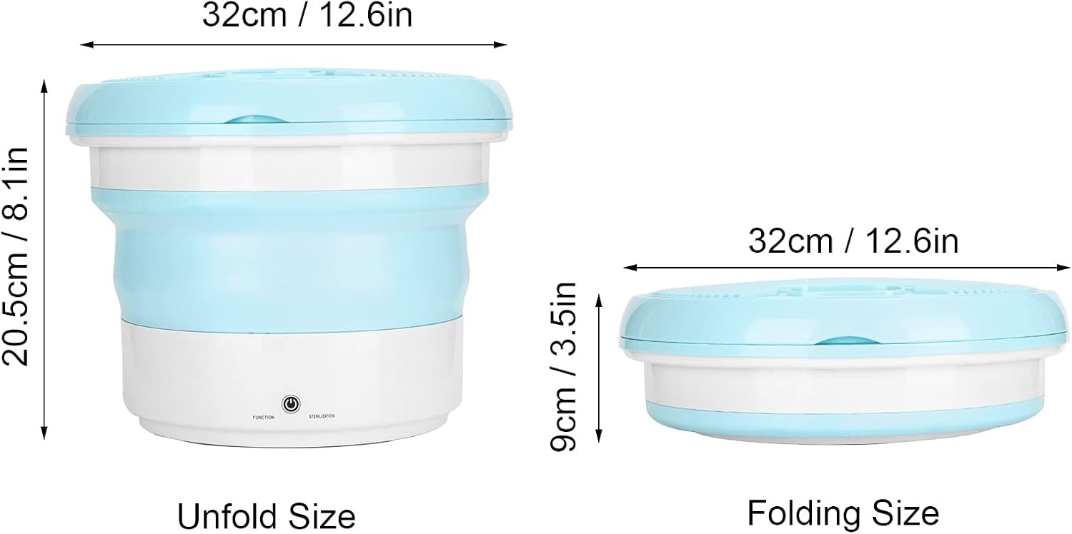 Mini Portable Washer, 7L Large Capacity Quick Cleaning Automatic Shutdown Small Foldable Washing Machine, Energy Saving Mini Folding Washing Laundry for Clothes Underwear Ties T‑Shirts(US)