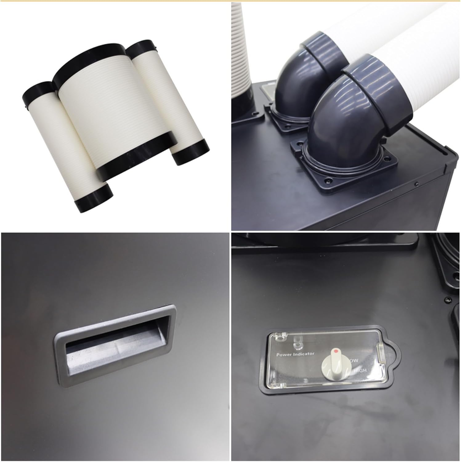 110V Industrial Air Conditioner for Hospitals Research Institutes Disaster Scene Ambulances Automobile Repair Centers Black Double Tube 1100W