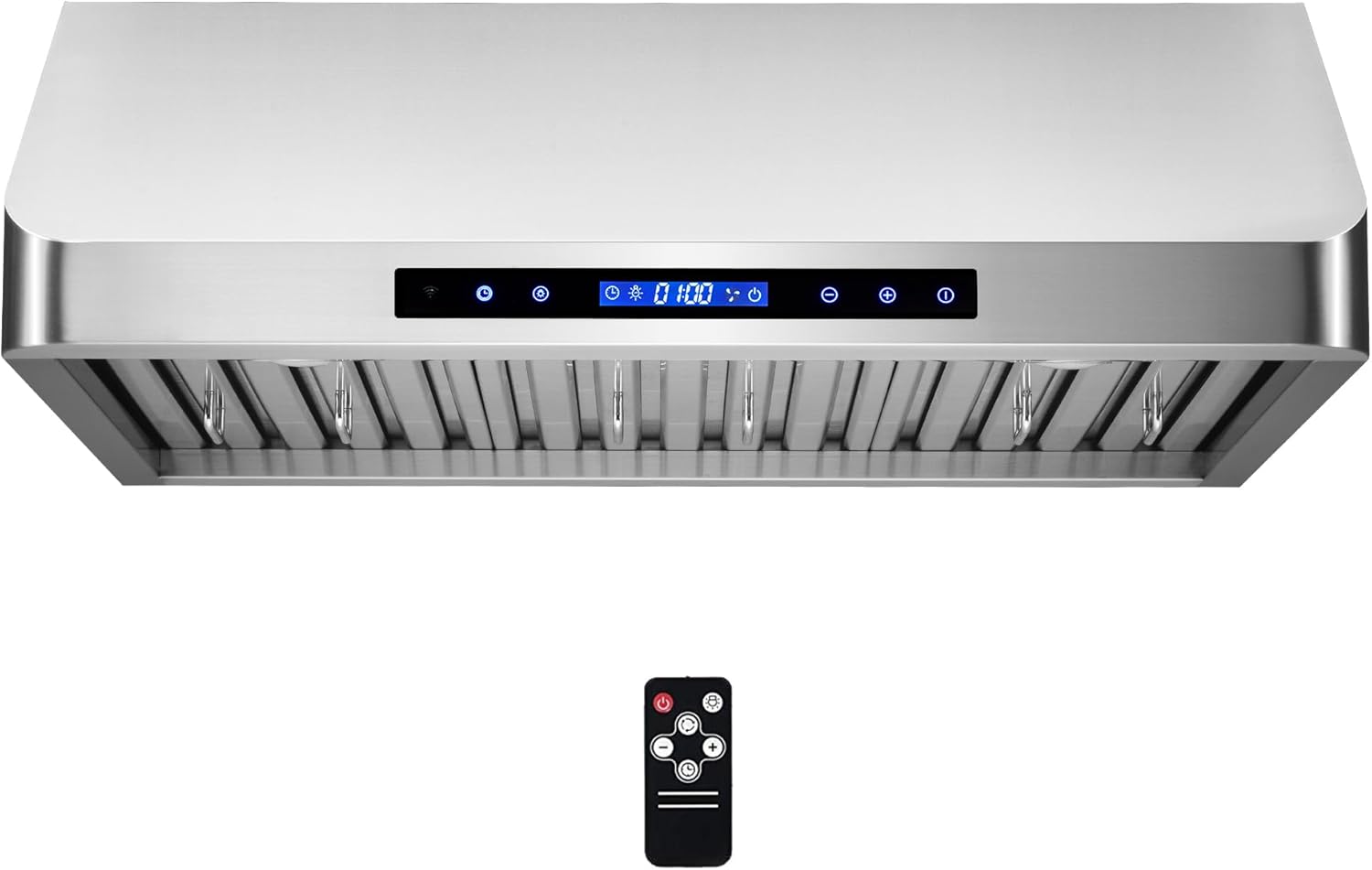 COSMO COS-QS75 30 in. Under Cabinet Range Hood with 500 CFM, Permanent Filters, LED Lights & COMFEE' EM720CPL-PMB Countertop Microwave Oven with Sound On/Off, ECO Mode