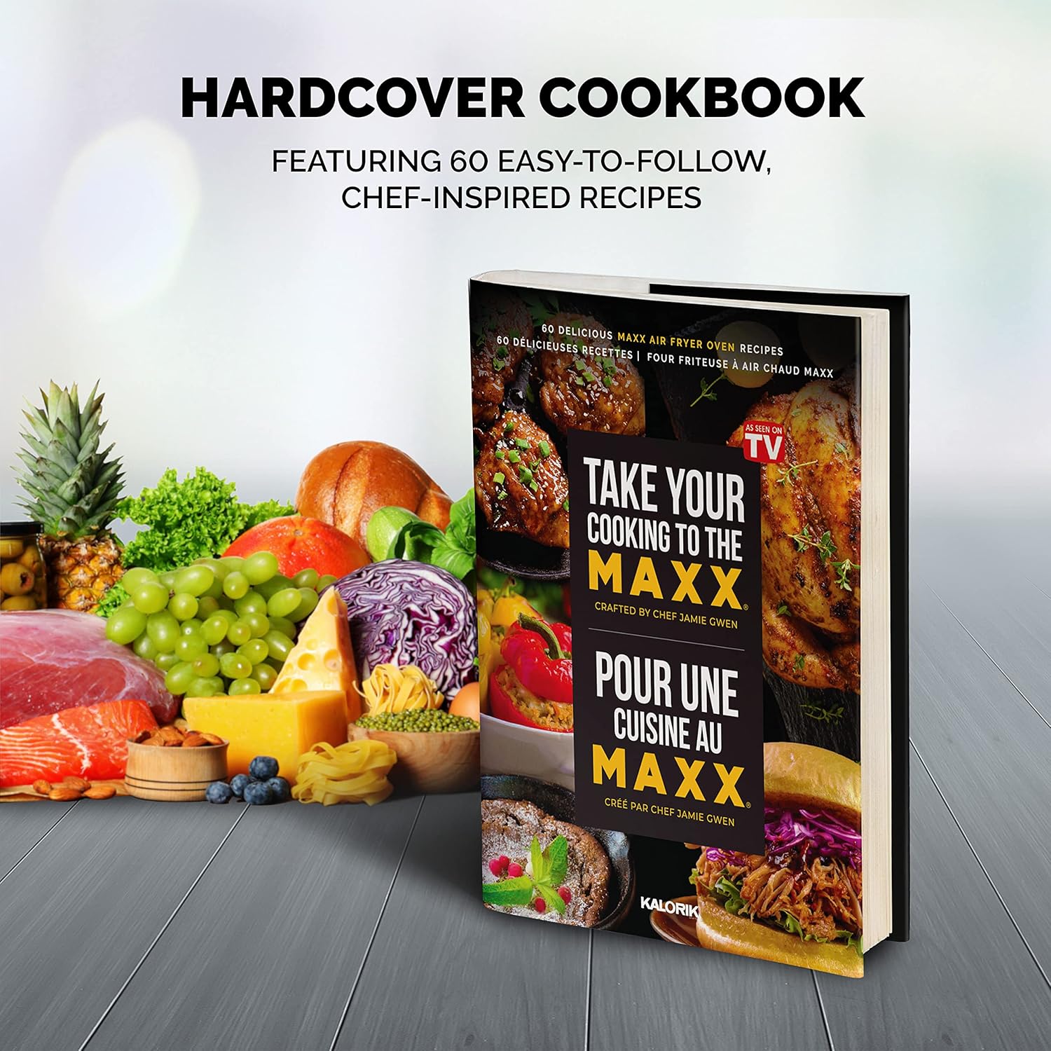 Kalorik MAXX Complete Air Fryer Oven Digital Controls 26-Quart Capacity 10-in-1 Countertop Cooker with 21 Presets, 15 Deluxe Accessories & 60-Recipe Hardcover Cookbook, 1700-Watts, Stainless Steel