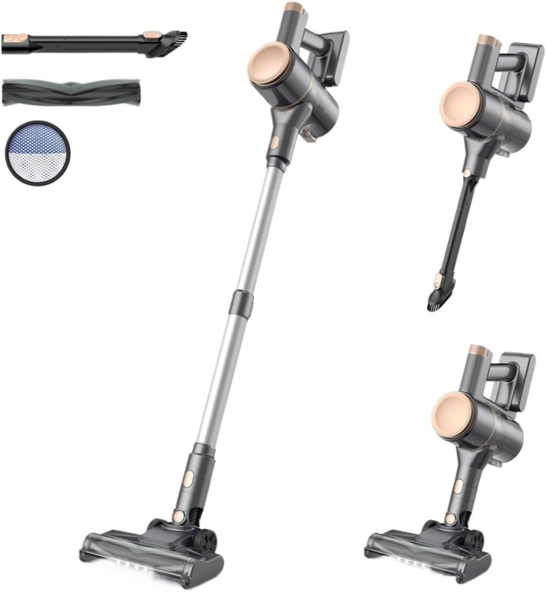 Cordless Vacuum Cleaner Lightweight Stick Vacuum with Powerful Suction 2200mAh 40 Mins Runtime for Home Cleaning Compatible with INSE N8(N8 Glod)