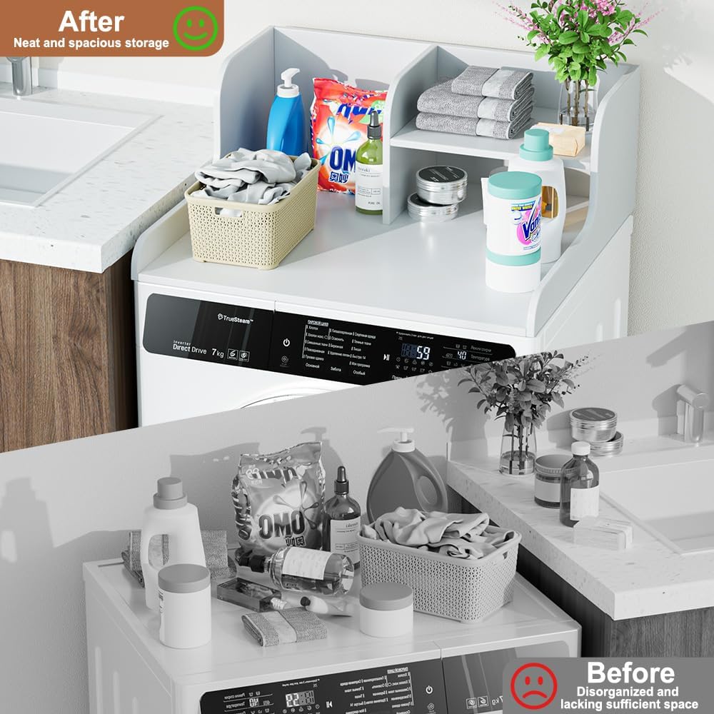 2 Tier Washer Dryer Countertop with Shelf, 27.5