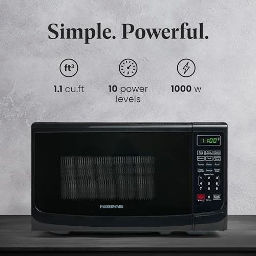 Farberware Countertop Microwave 700 Watts & Countertop Microwave 700 Watts, 0.7 cu ft - Microwave Oven With LED Lighting and Child Lock - Perfect for Apartments and Dorms - Easy Clean Stainless Steel