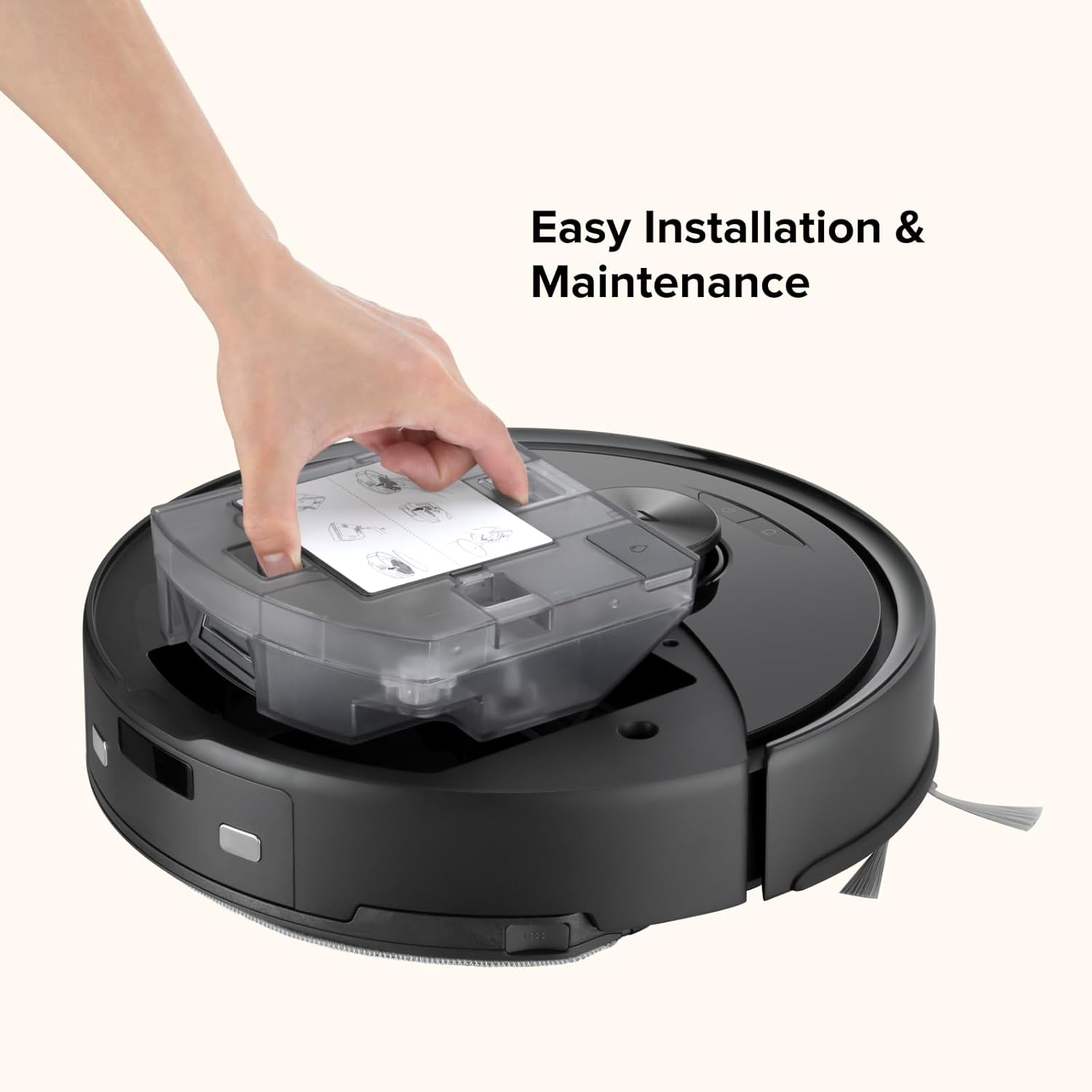 roborock Q10 X5 Robot Vacuum and Mop Combo Black with 2 Pack Washable Filter Replacement